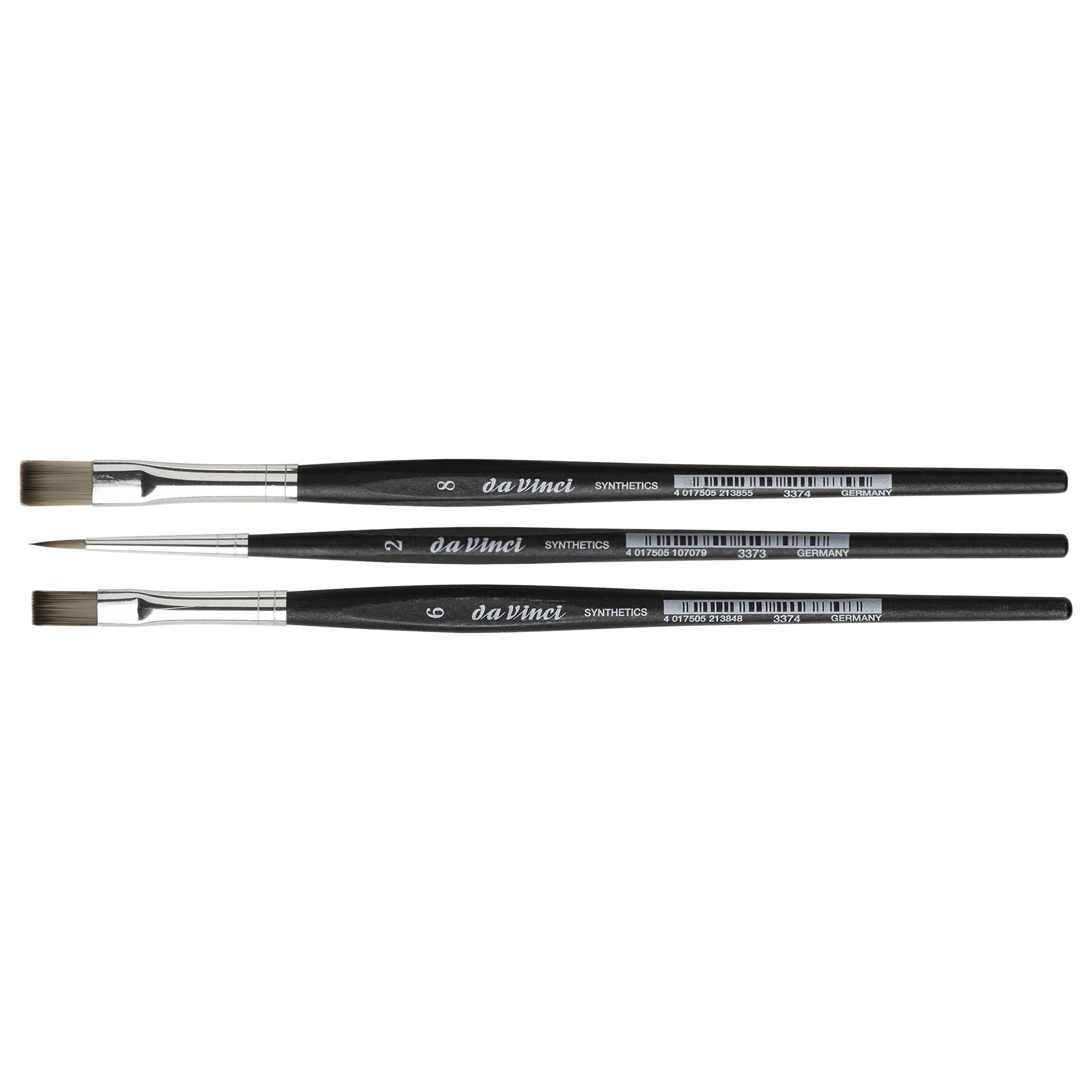 SYNTHETICS Facepainting Brushes, Acrylic & Tempera, Assorted, 3 Brush Set