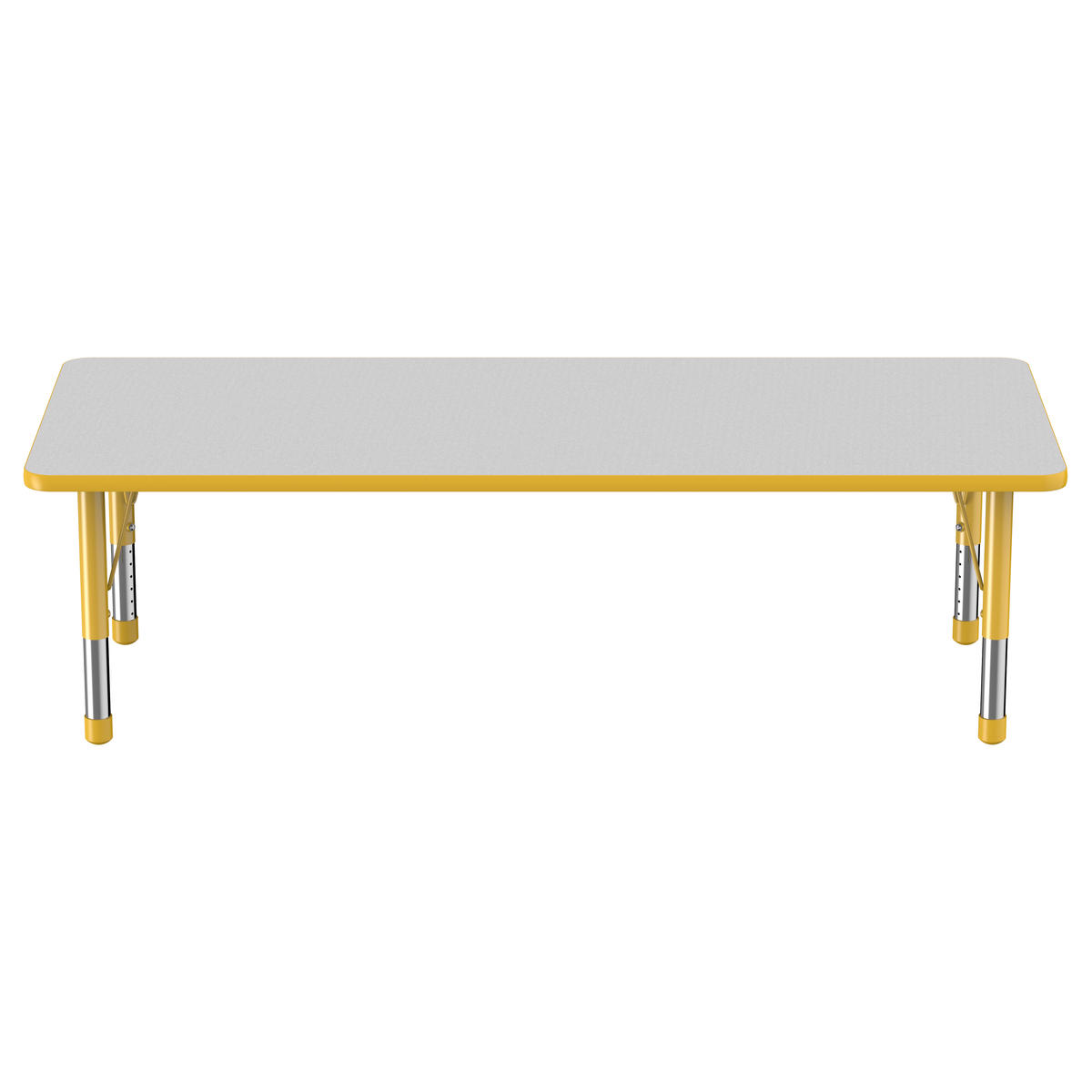 30" x 72" Rectangle T-Molding Activity Table with Adjustable Chunky Legs - Gray/Yellow
