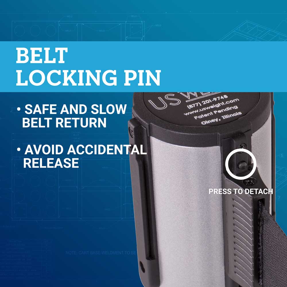 Silver post and 13' Black Belt ‐  2 pack