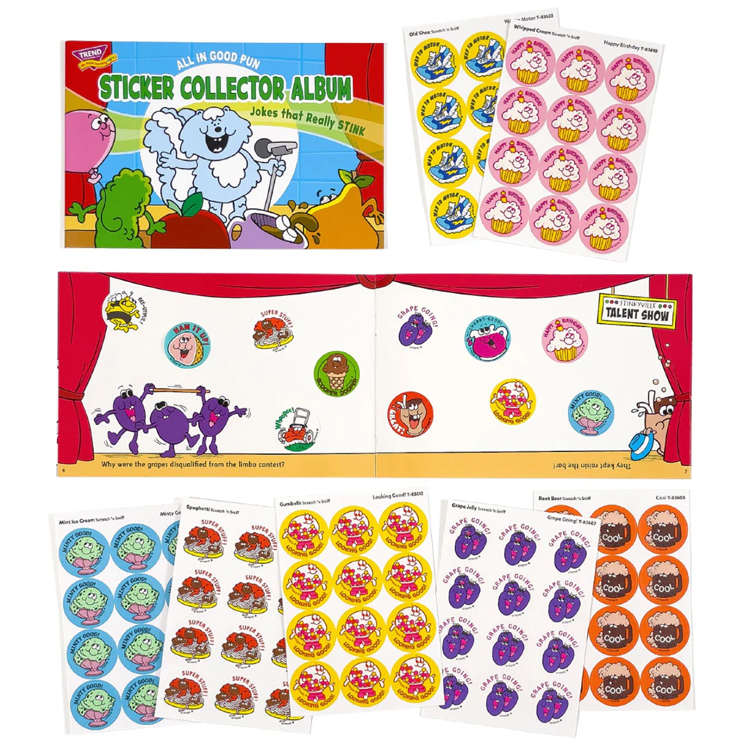 All in Good Pun Sticker Collector Album, 16 Pages, 8.5" x 5.5"