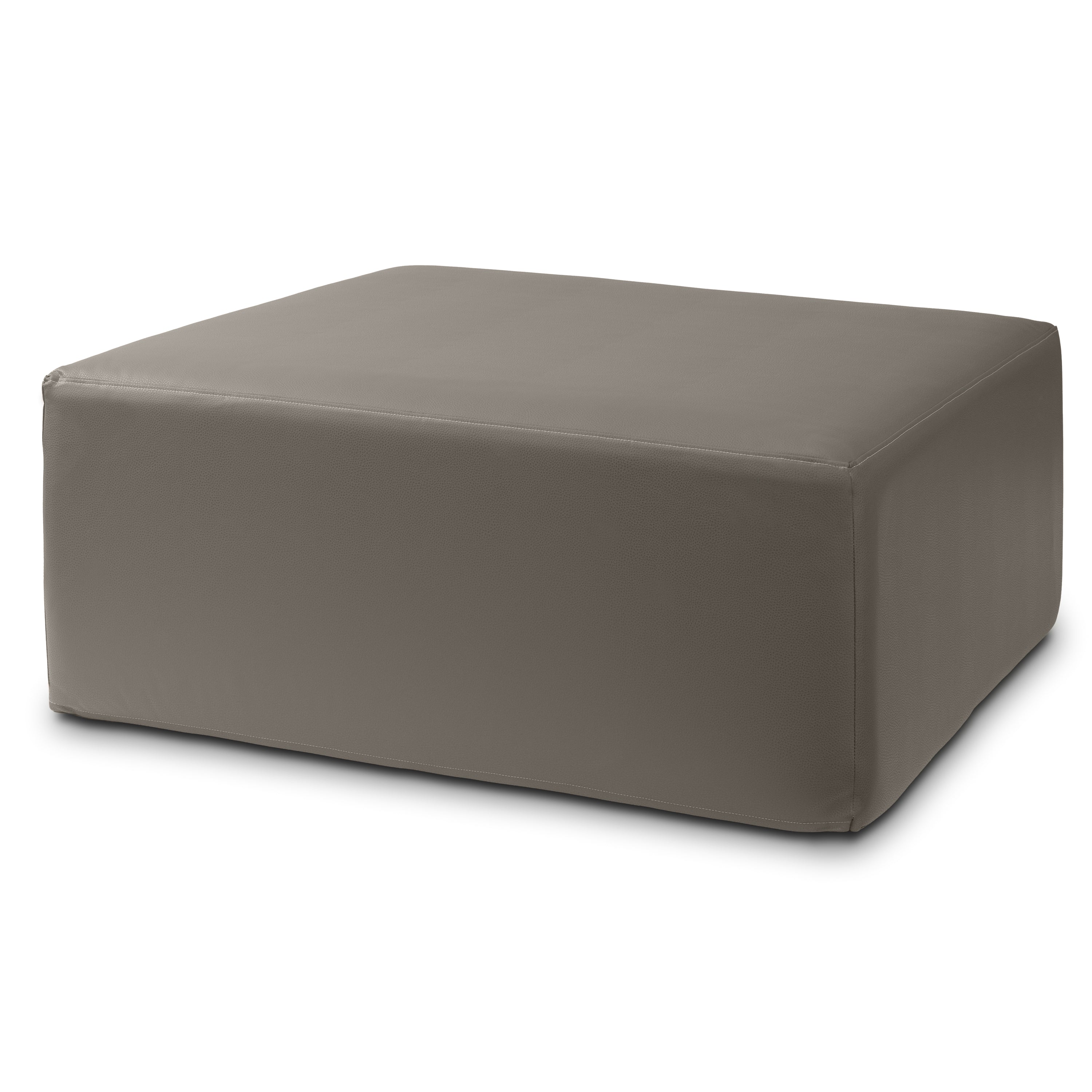 Jaxx Fairlie Couch Ottoman - Oversized Square Foam Coffee Table Ottoman, 36", Premium Faux Leather, Gunmetal