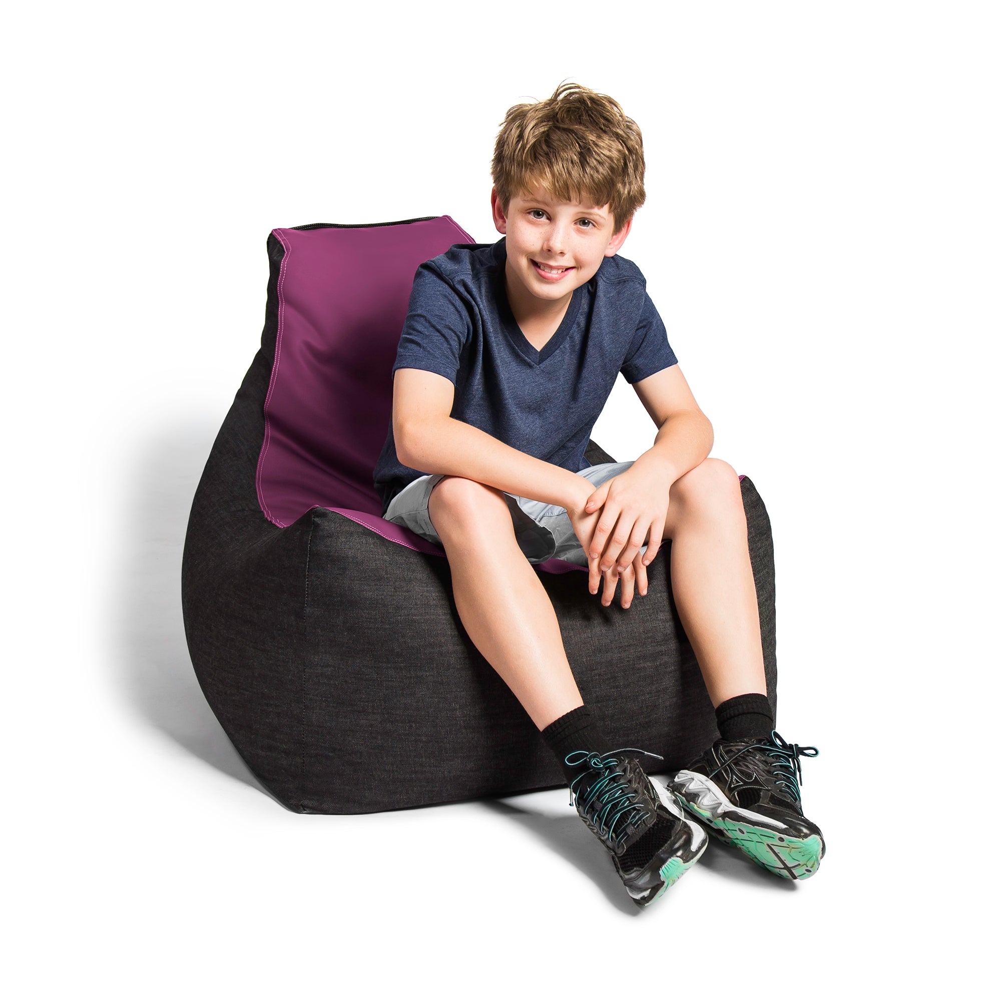 Jaxx Pixel Gamer Chair - Game Room / Home Theater Bean Bag Chair, Purple