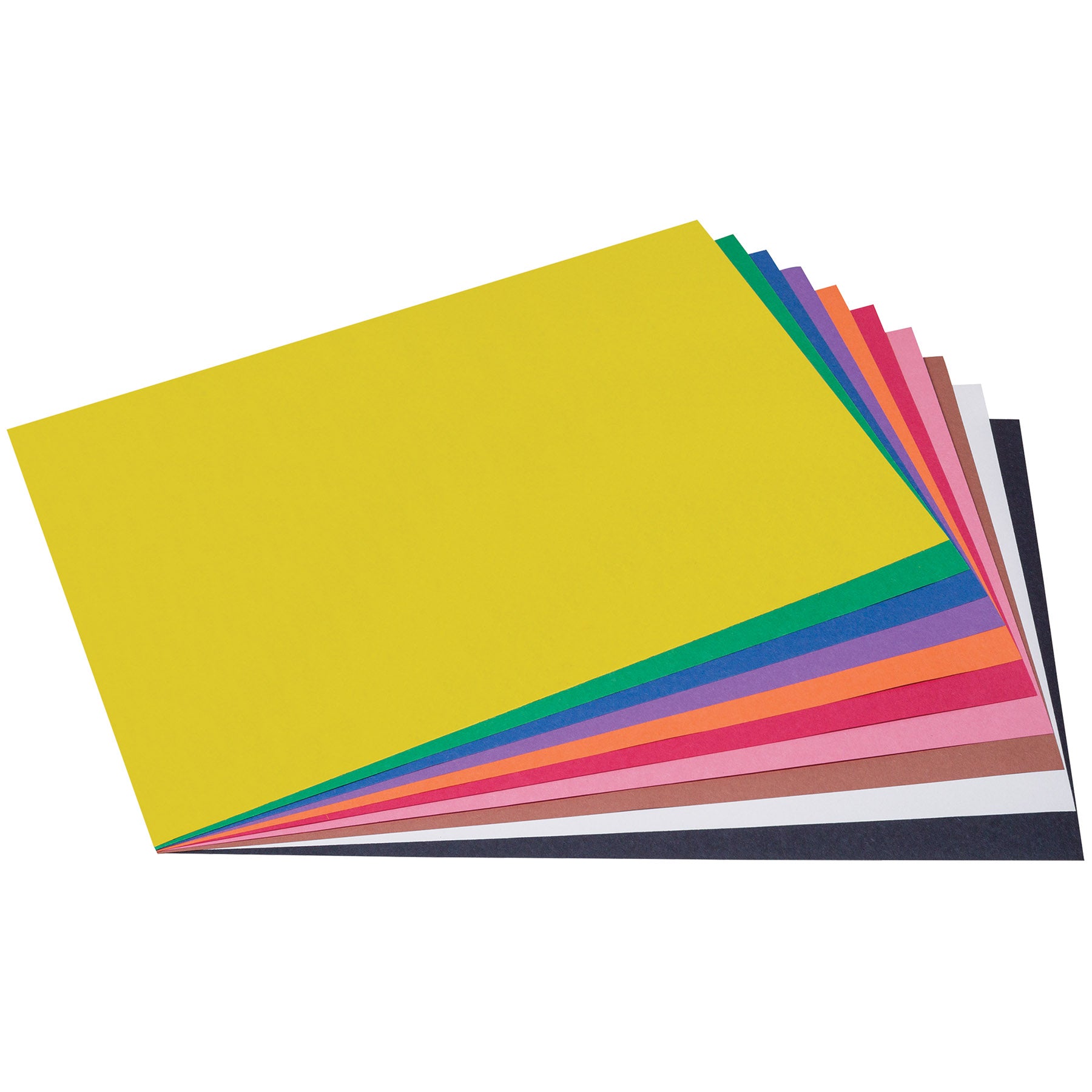 Construction Paper Assorted, 10 Assorted Colors, 12" x 18", 50 Sheets