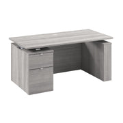 Bush Business Furniture Stratus&nbsp;60W x&nbsp;30D Eletric Height Adjustable Standing Desk with File Cabinet in Platinum Gray with Metallic Gray Base - 59.45" Width x 29.37" Depth x 27.44" Height