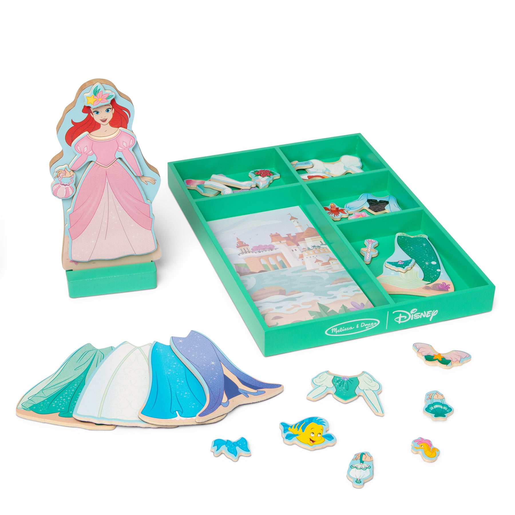 Disney Princess Ariel Wooden Magnetic Dress-Up Play Set