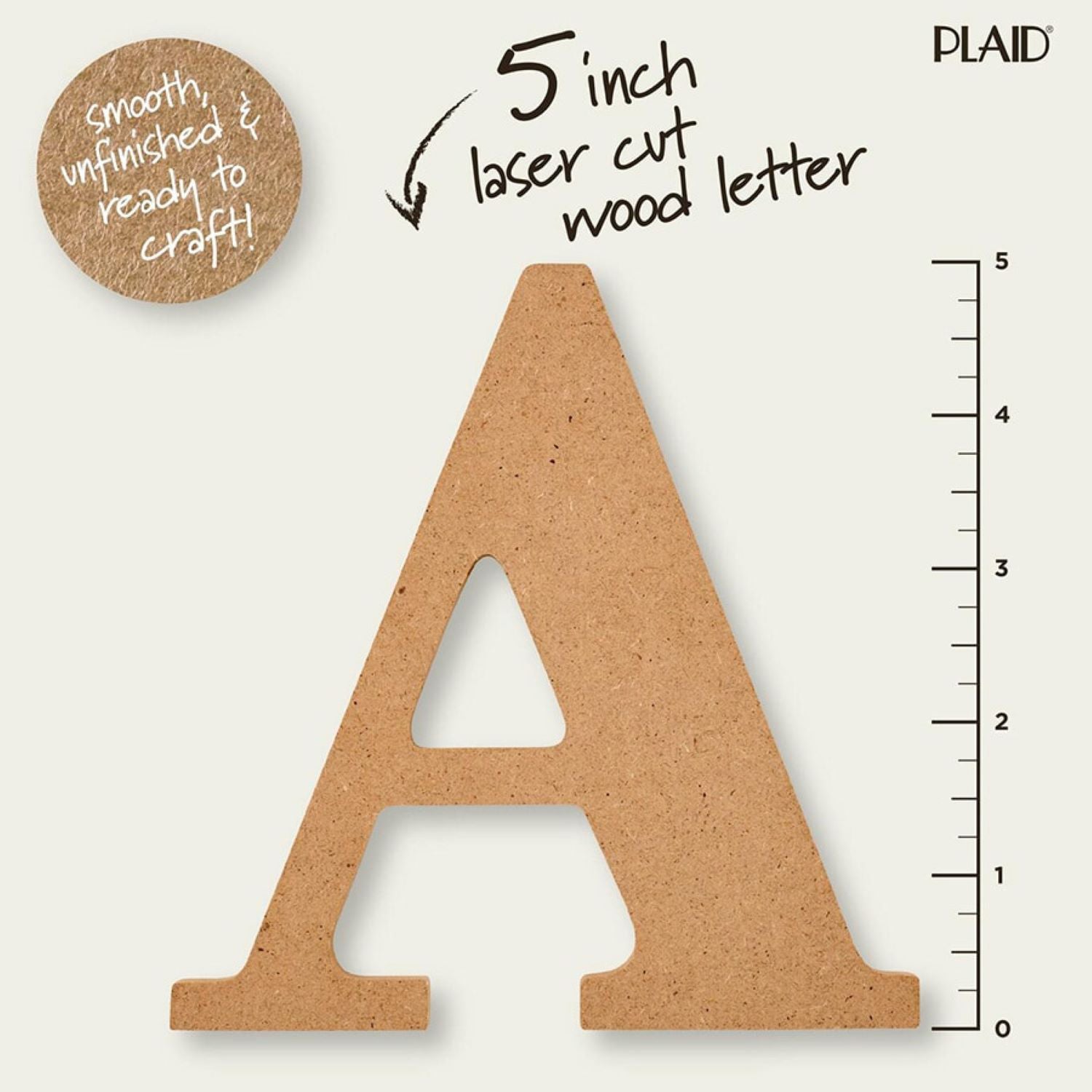 MDF Letter, A, 5 Inch