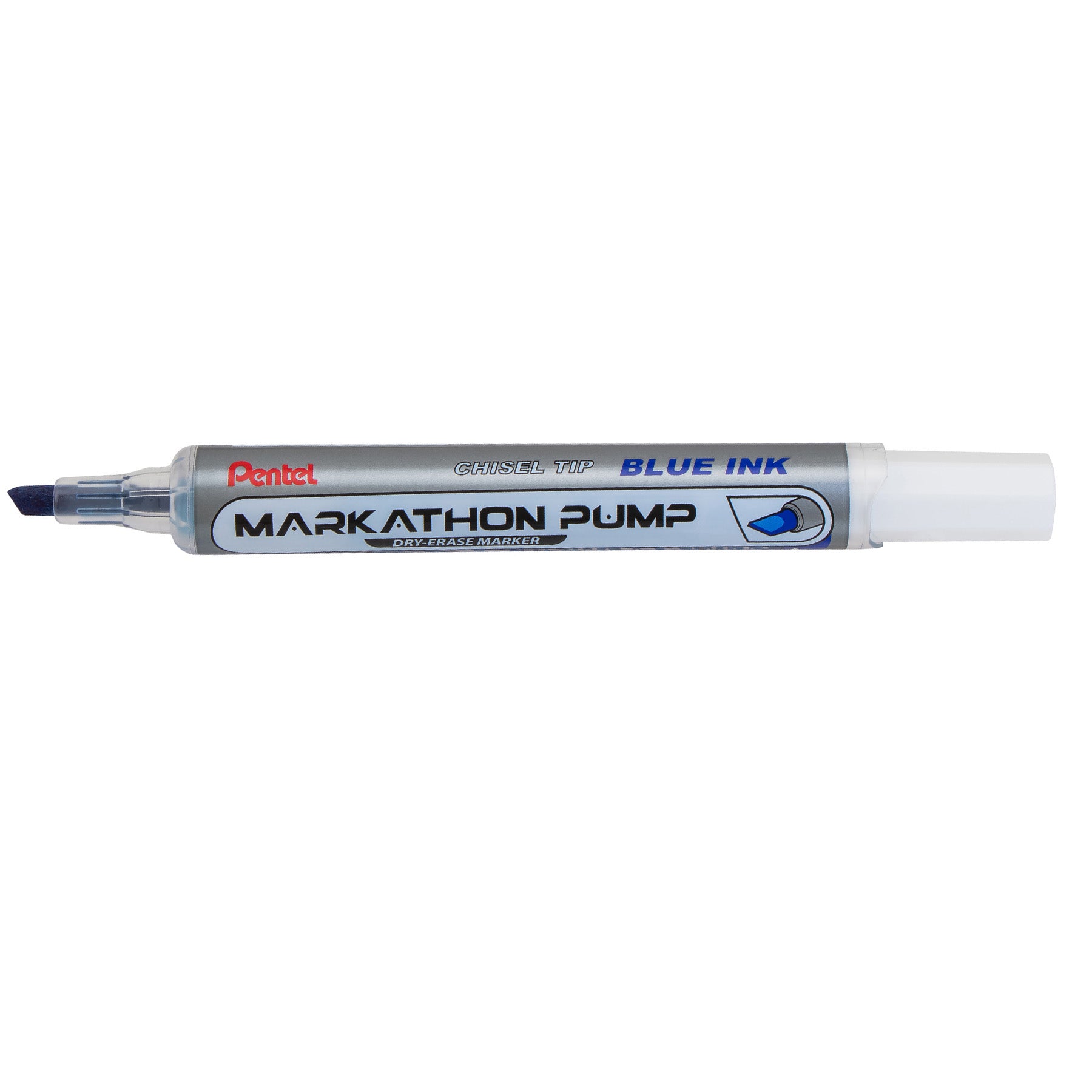 Markathon Pump Dry Erase Marker, Chisel Tip, Blue Ink, 1 Dozen