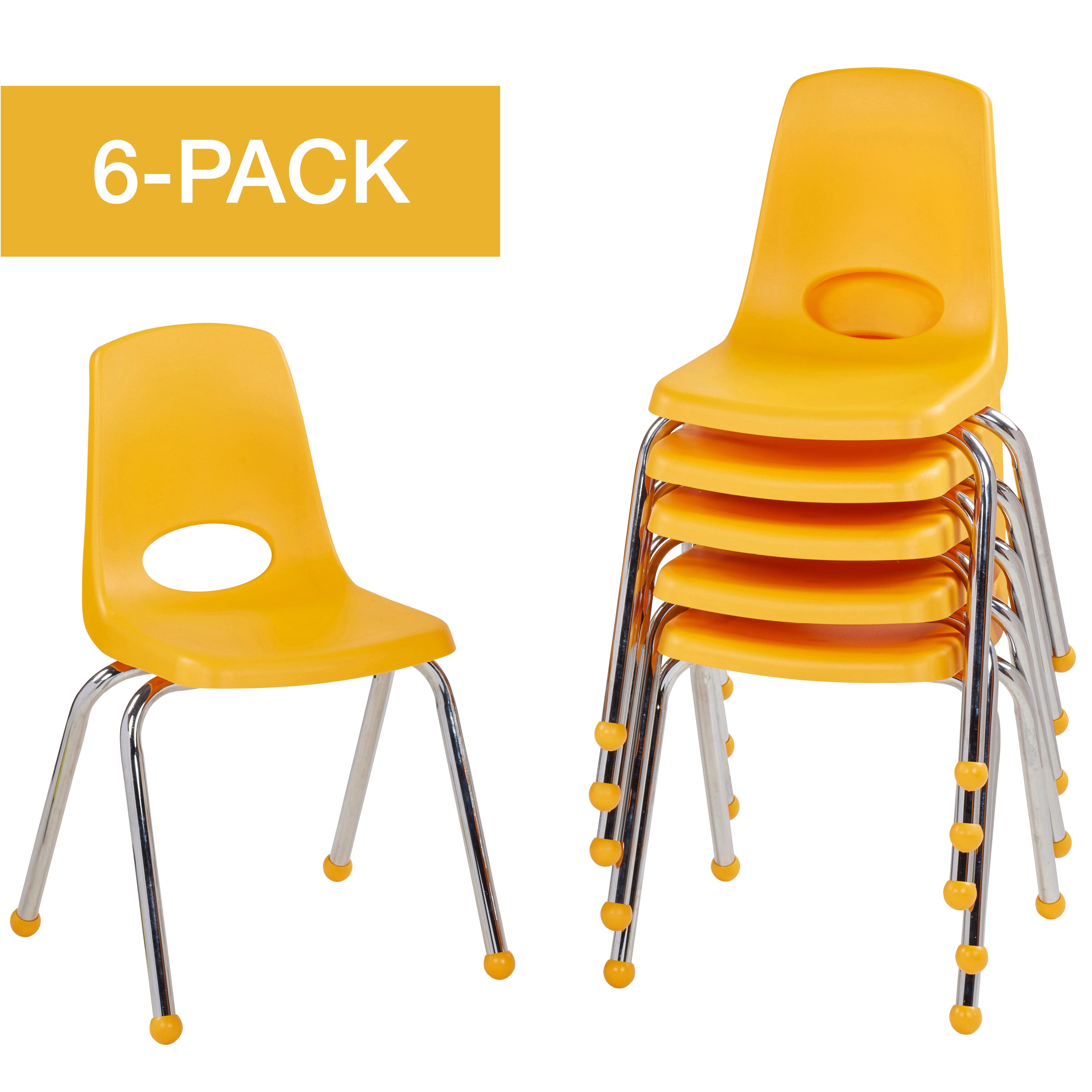 16" Stack Chair with Ball Glides - Yellow