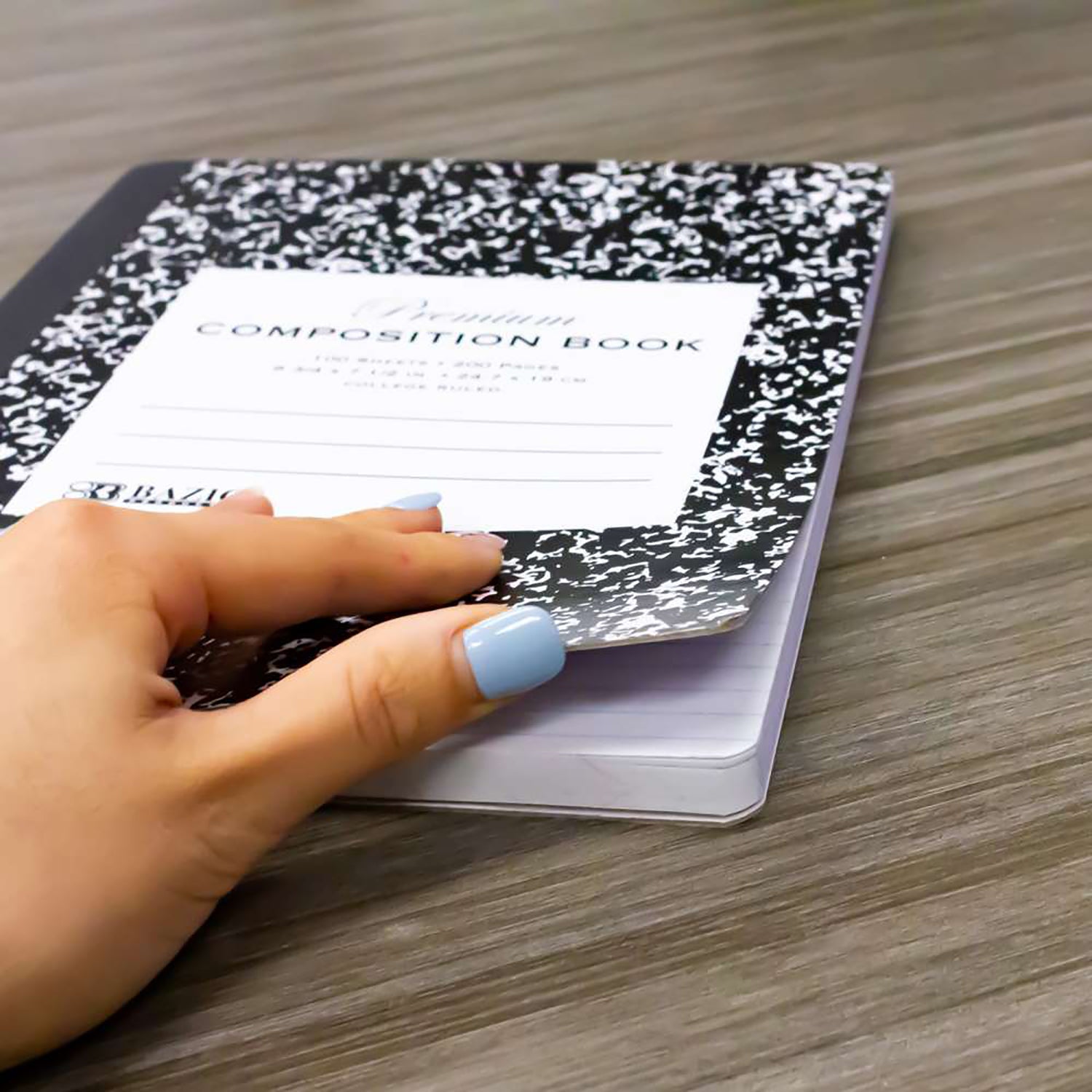 Premium Composition Book, College Ruled, Black Marble, 100 Sheets