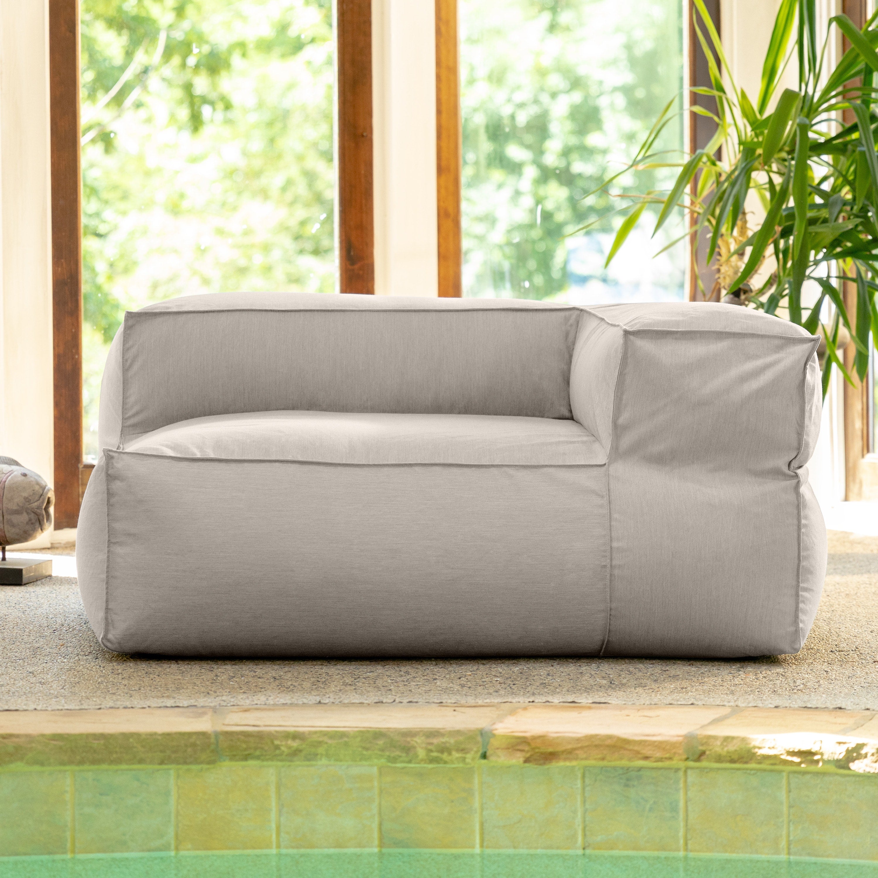 Baya Outdoor Left Corner - Sunbrella, Silver