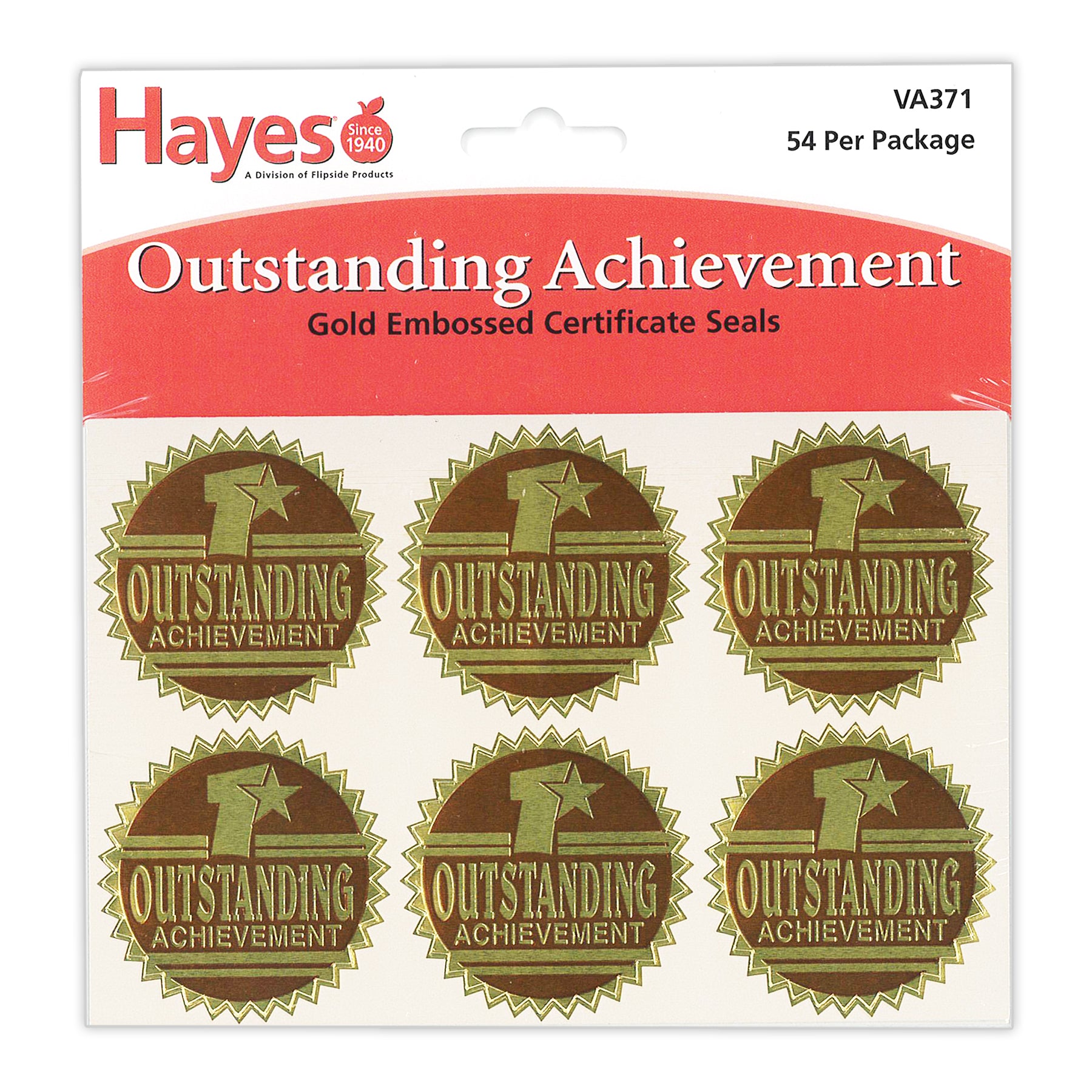 Gold Foil Embossed Seals, Outstanding Achievement