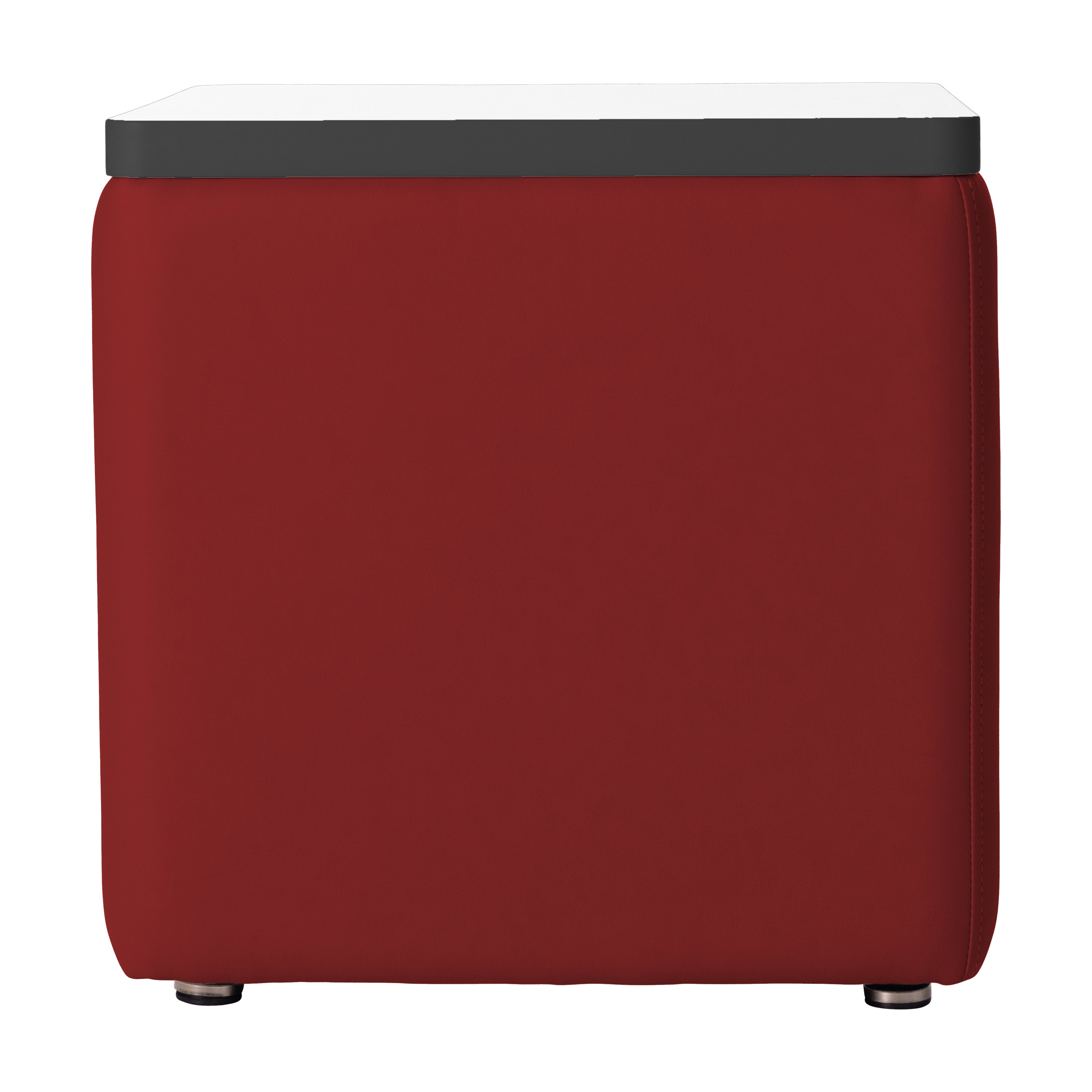 Pro Series Upholstered 18" x 18" Square Dry-Erase Ottoman Table 18" Height - Crimson/Whiteboard