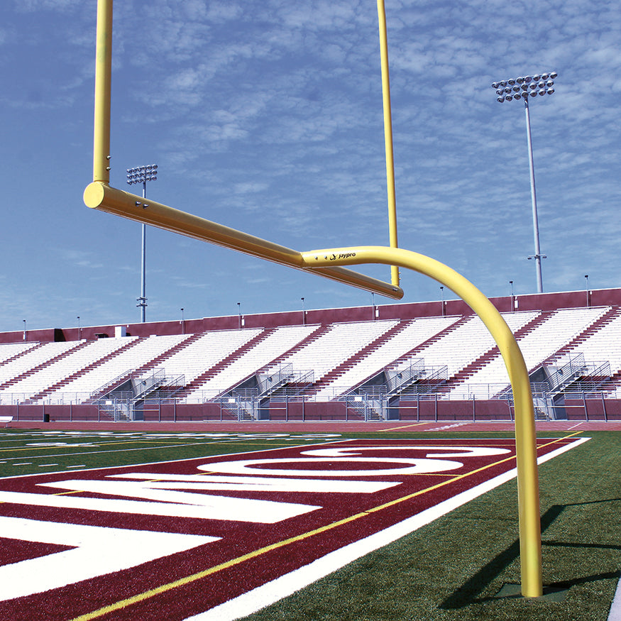 Football Goal Posts - 6-5/8 in. Pole | 6 ft. Offset | 20 ft. Uprights | 23 ft.-4 in. Wide [HS] | Leveling Plate - Max-1