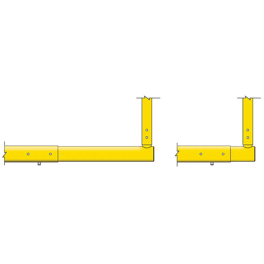 Football Goal Posts - 6-5/8 in. Pole | 6 ft. Offset | 20 ft. Uprights | Expandable Crossbar | Semi-Perm - Max-1  (Pro Yellow)