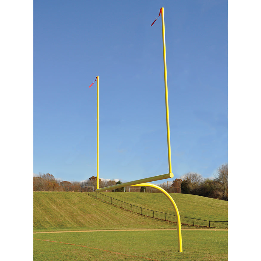 Football Goal Posts - 5-9/16 in. Pole | 6 ft. Offset | 20 ft. Uprights | 18 ft.-6 in. Wide [C] | Semi-Perm - Steel (Yellow)