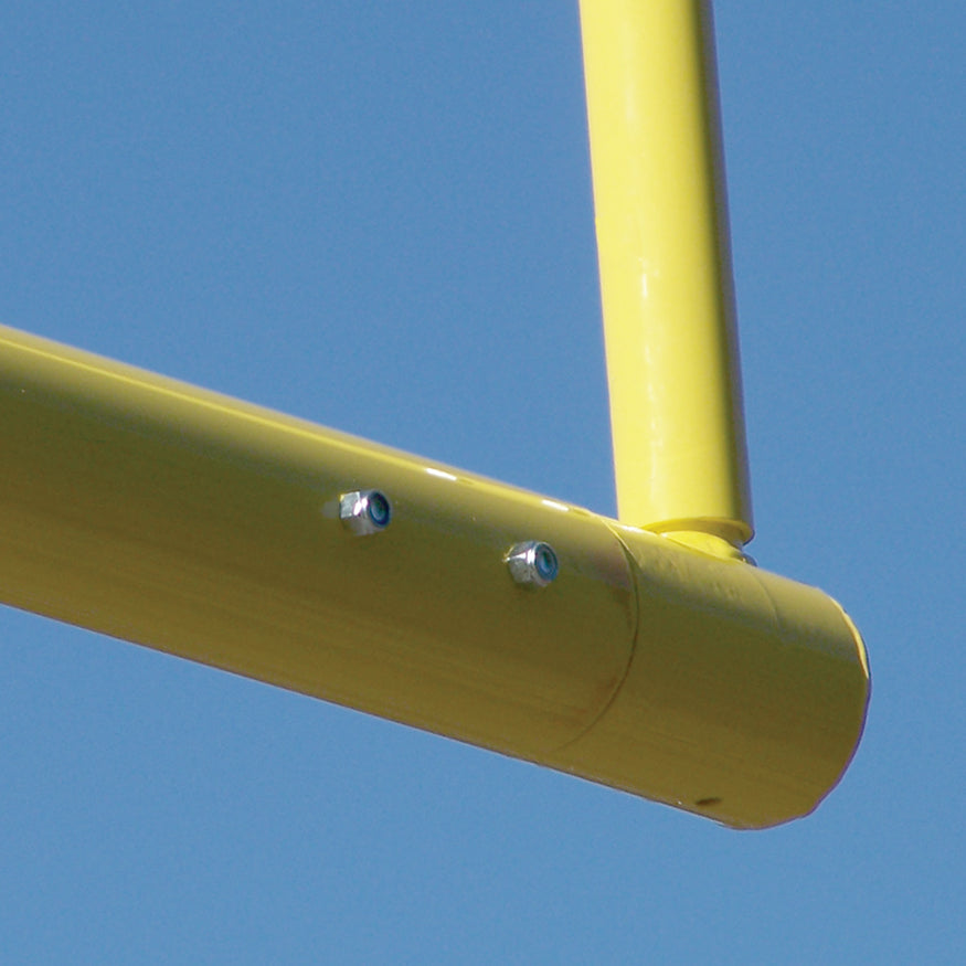 Football Goal Posts - 6-5/8 in. Pole | 8 ft. Offset | 30 ft. Uprights | 23 ft.-4 in. Wide [HS] | Leveling Plate - Max-1