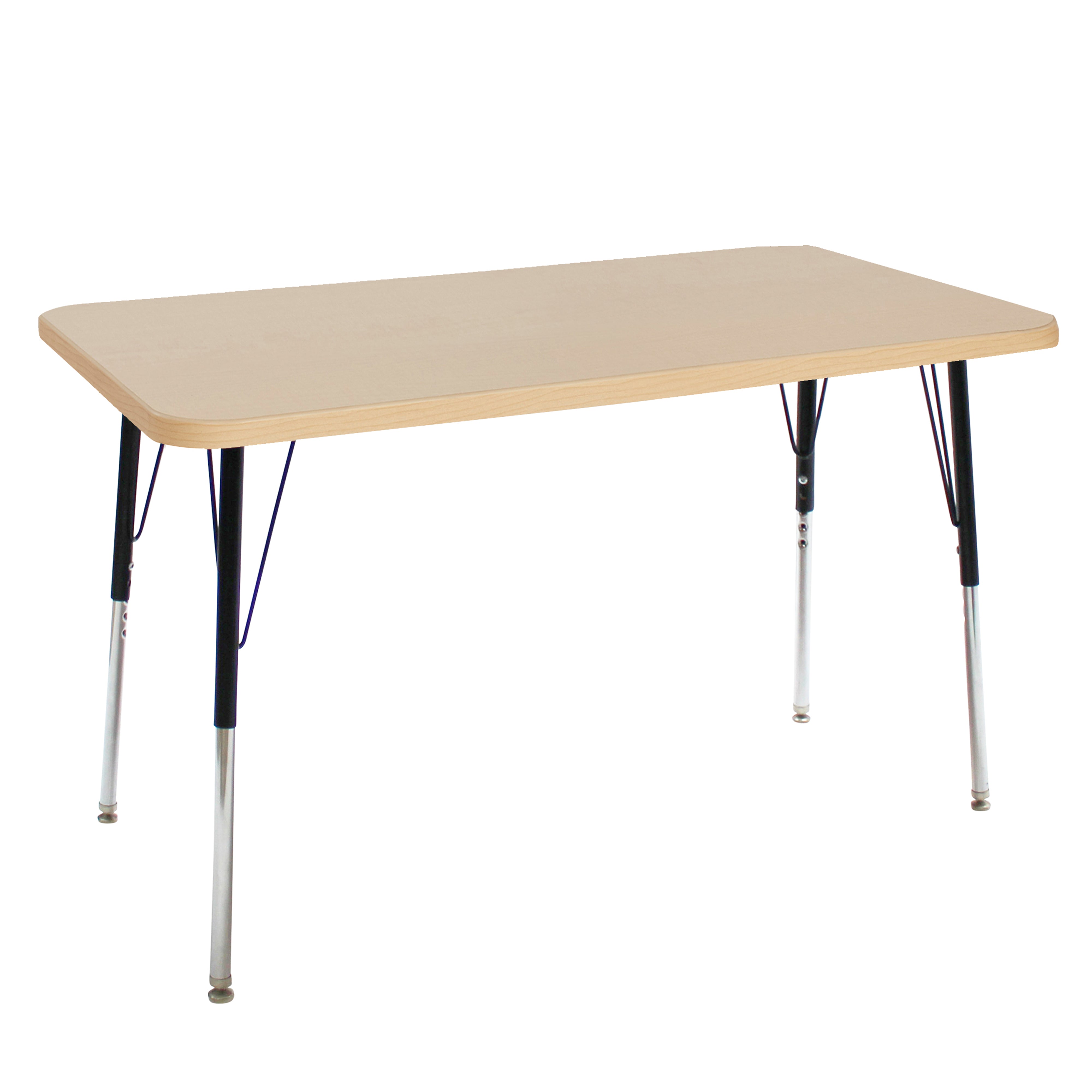 24" x 48" Rectangle La Madera Activity Table with Standard Legs - Maple Grain/Black