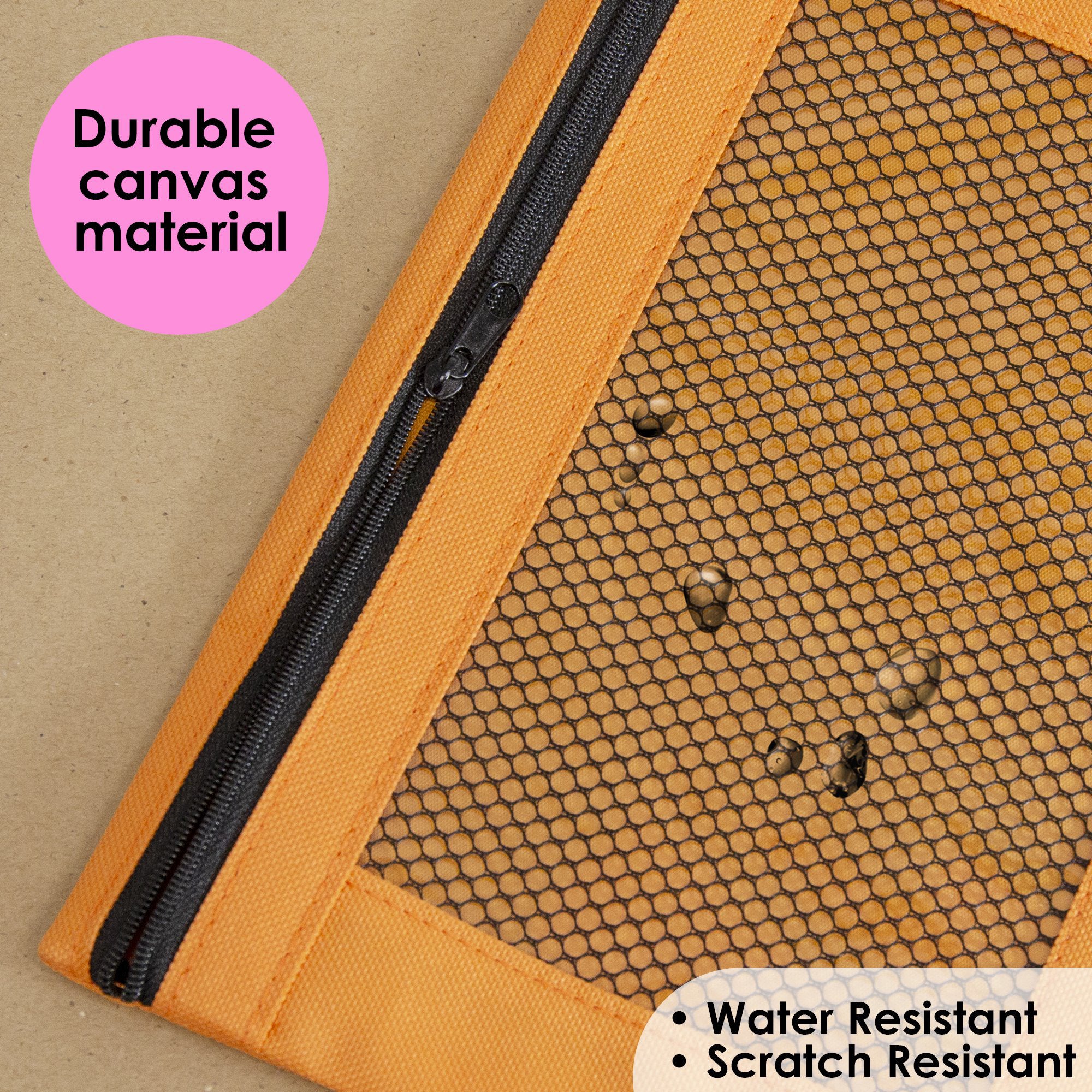 3-Ring Pencil Pouch with Mesh Window, Retro Pastel Colors, 1 Pouch