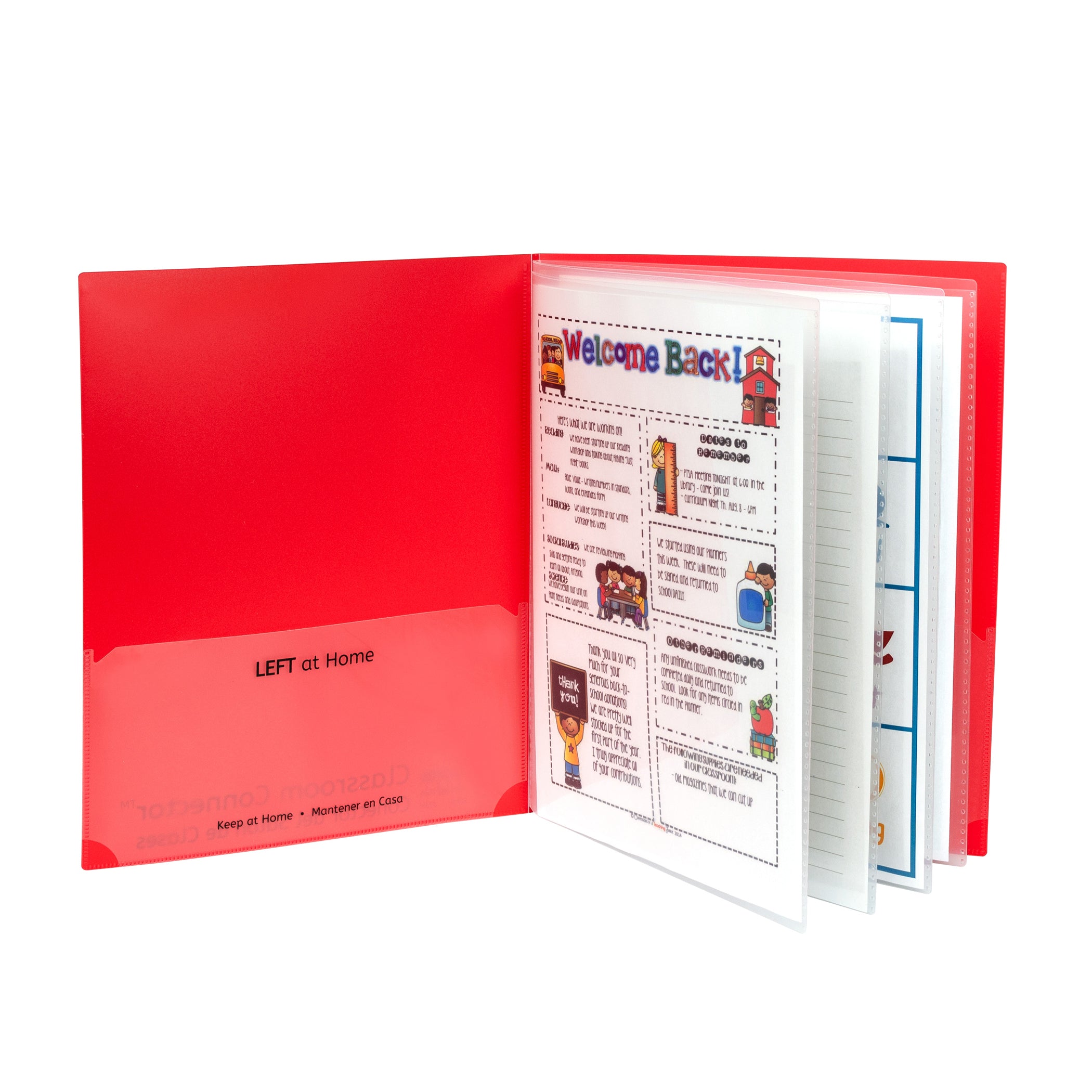 Classroom Connector™ Multi-Pocket Folders, Red, Box of 15