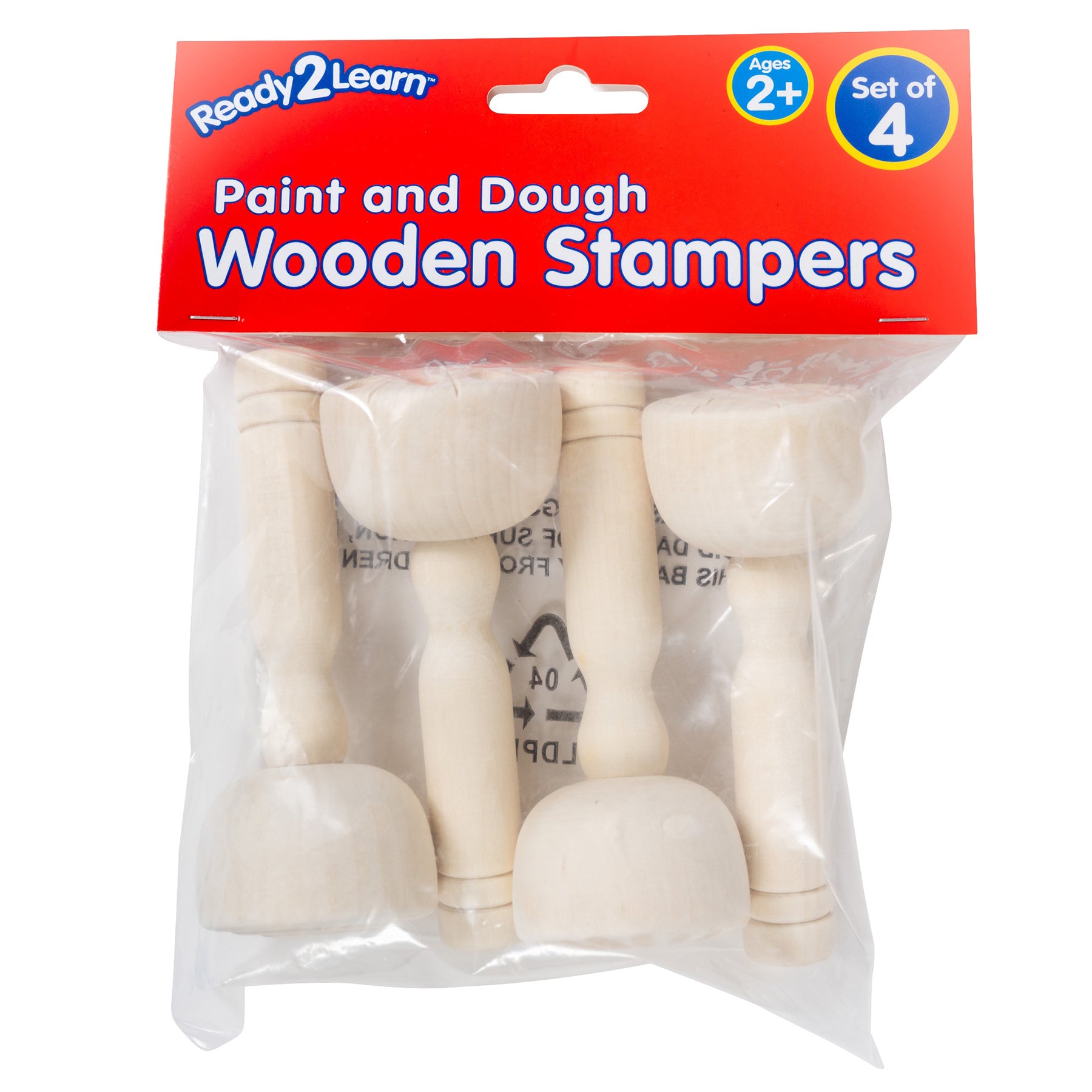 Wooden Dough Stampers, 4 Per Set, 3 Sets