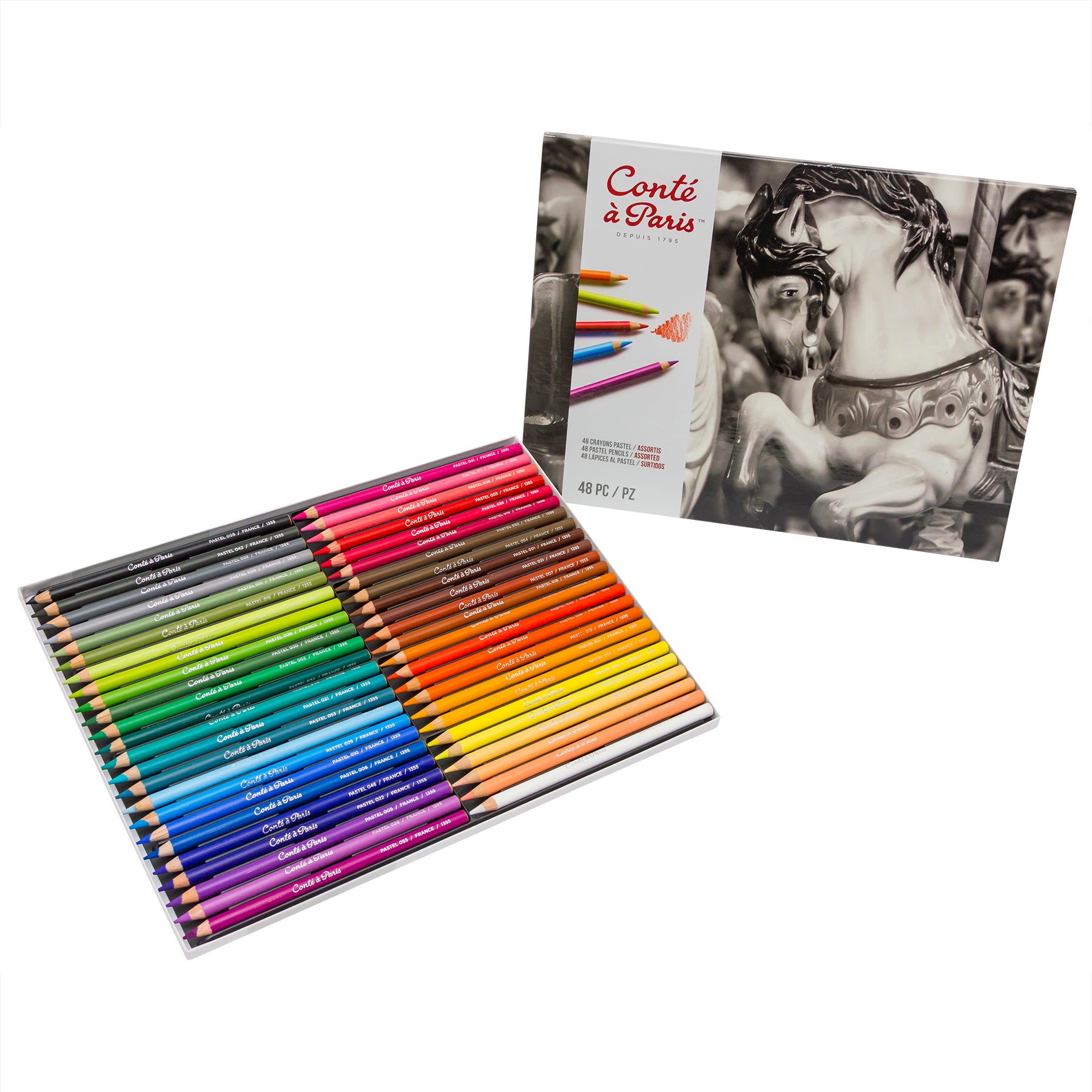 Pastel Pencils, Assorted Box, Set of 48
