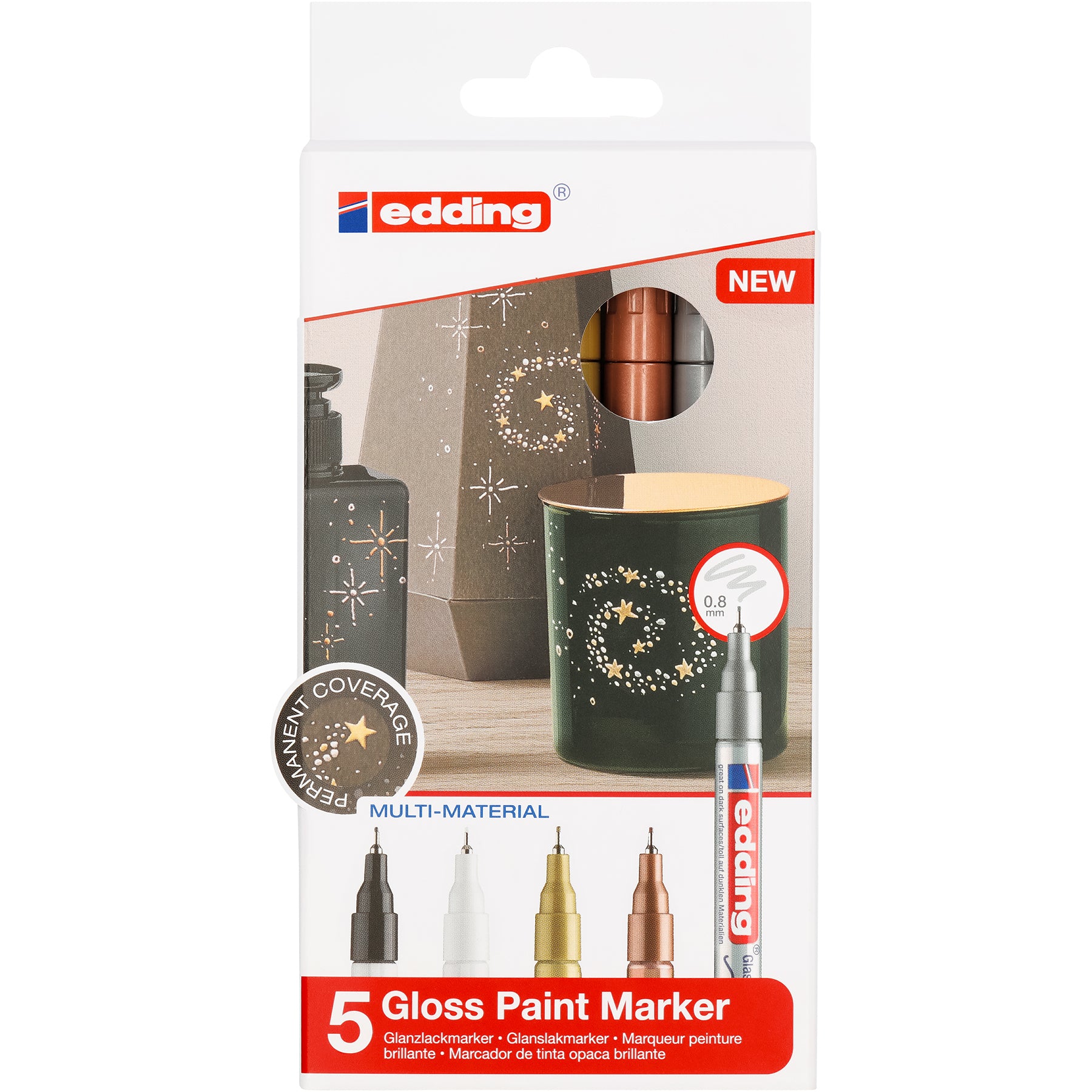 edding 780 Gloss Paint Marker - Set of 5 - Metallic