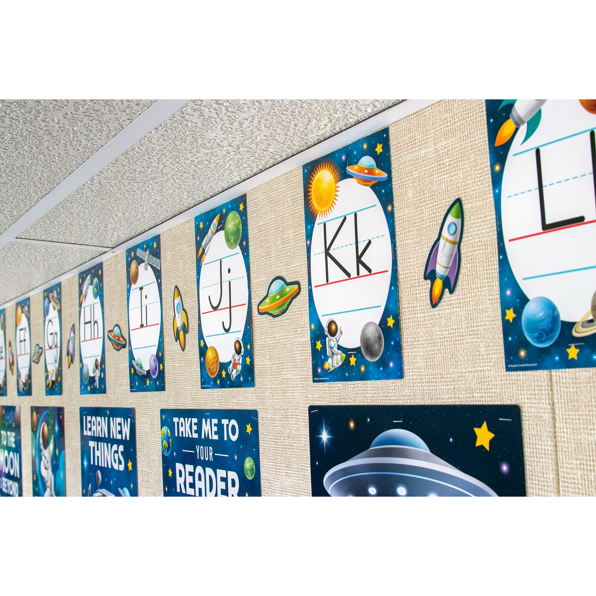 ALPHABET BULLETIN BOARD OUTER SPACE