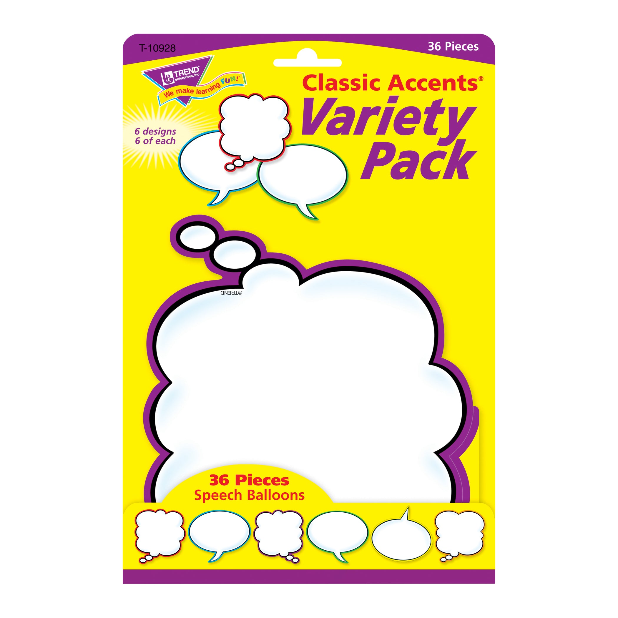 Speech Balloons Classic Accents® Variety Pack, 36 ct