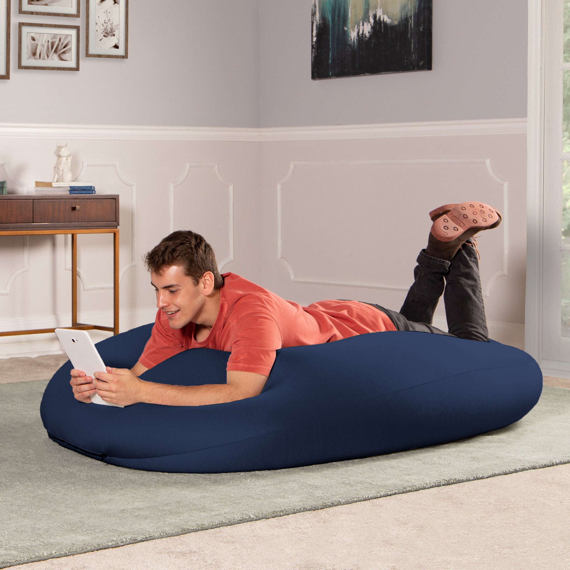 Nimbus Spandex Bean Bag Chair, Large, Navy