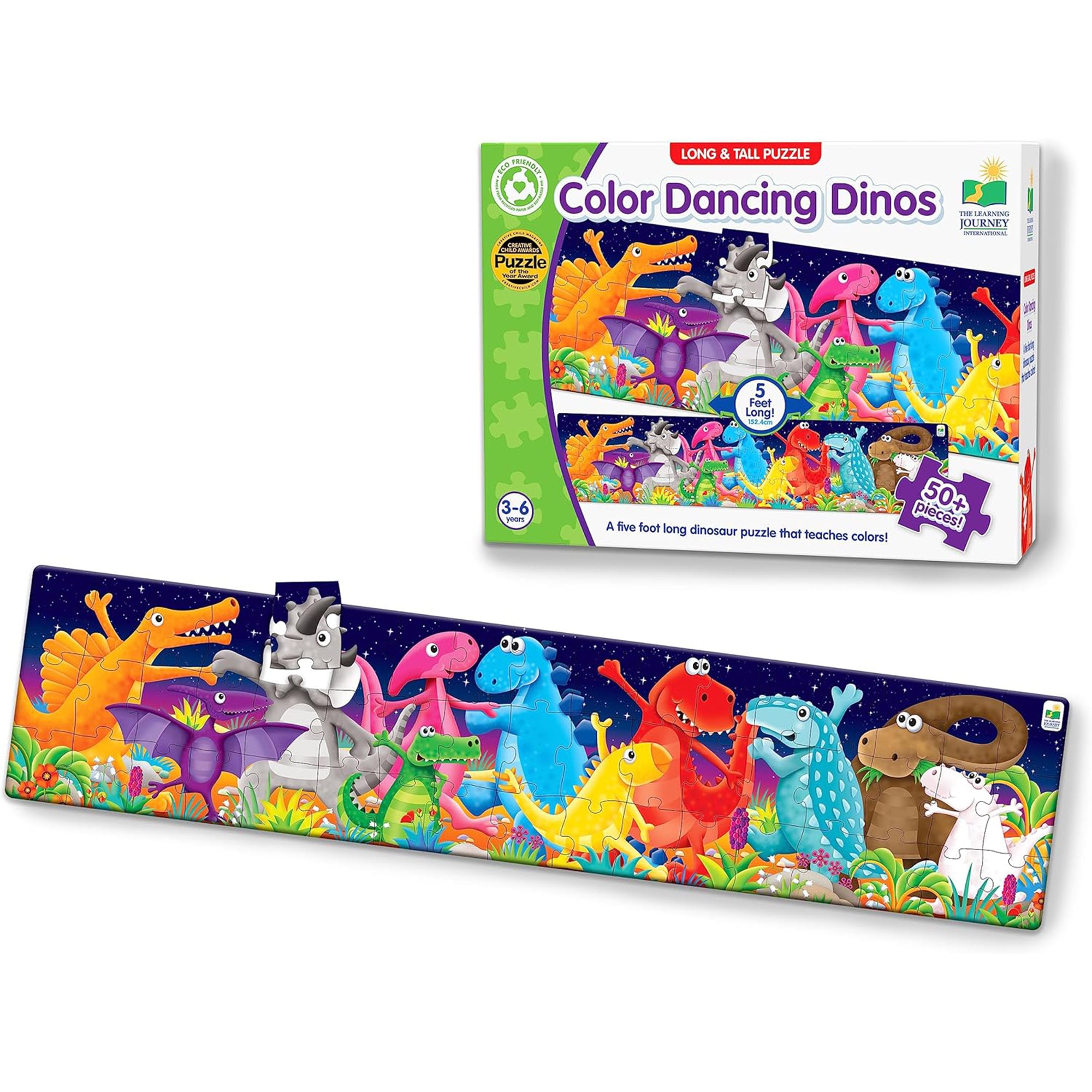 Long & Tall Puzzles - Color Dancing Dinos