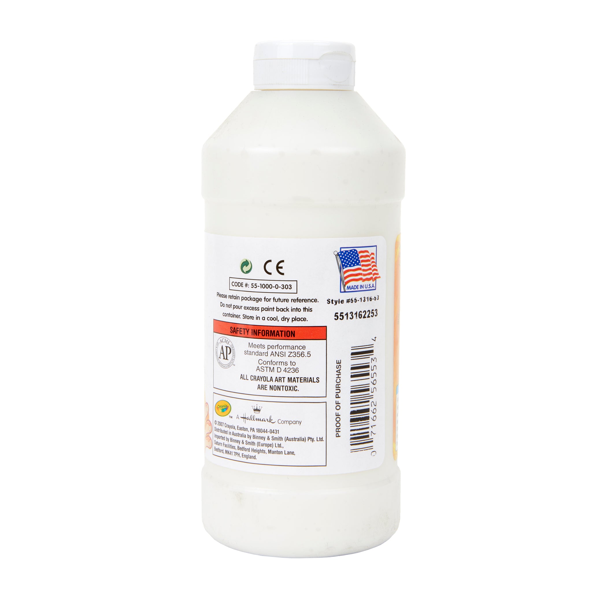 Washable Finger Paint, White, 16 oz