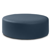 Jaxx Candler Round Couch Ottoman – Oversized Giant Coffee Table Ottoman - Versatile Firm Foam Construction - Kid Safe with Removable Cover, 44”, Premium Faux Leather, Oxford Blue