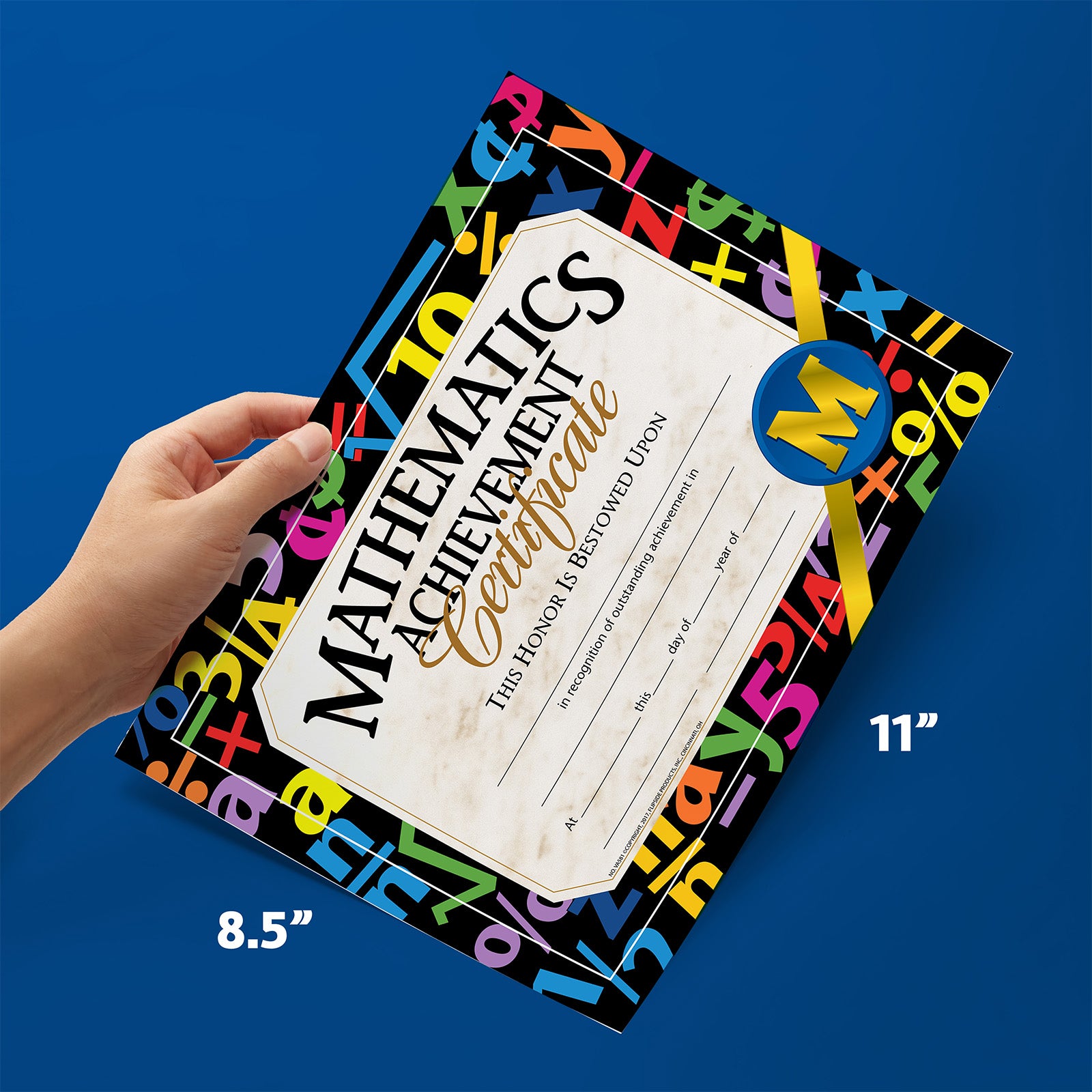Mathematic Achievement Certificate, 8.5" x 11", Pack of 30