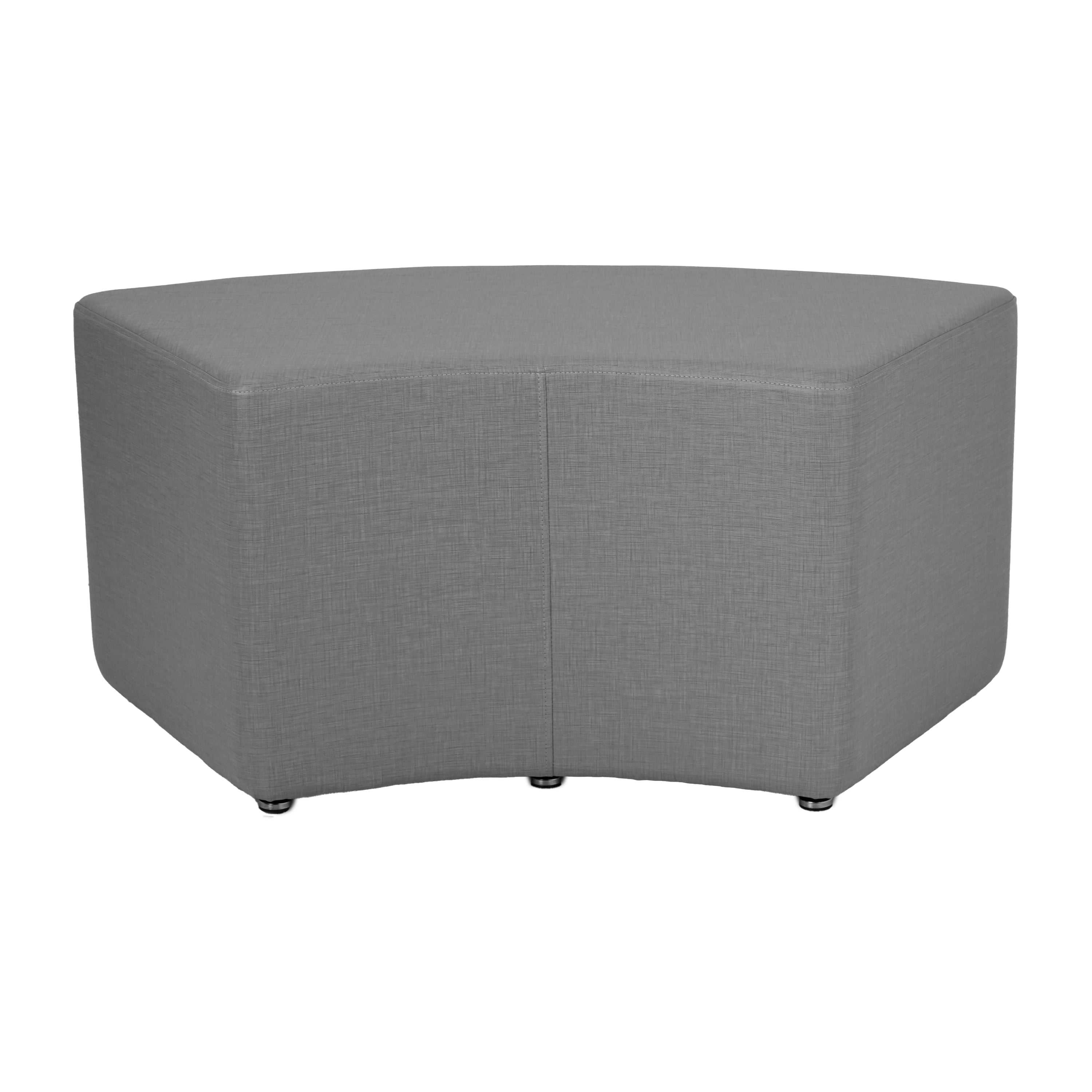 Pro Series Upholstered S Curve Ottoman 18" Height - Slate Gray Crosshatch