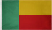 Benin Flag 3x5 ft. Nylon SolarGuard Nyl-Glo 100% Made in USA to Official United Nations Design Specifications.