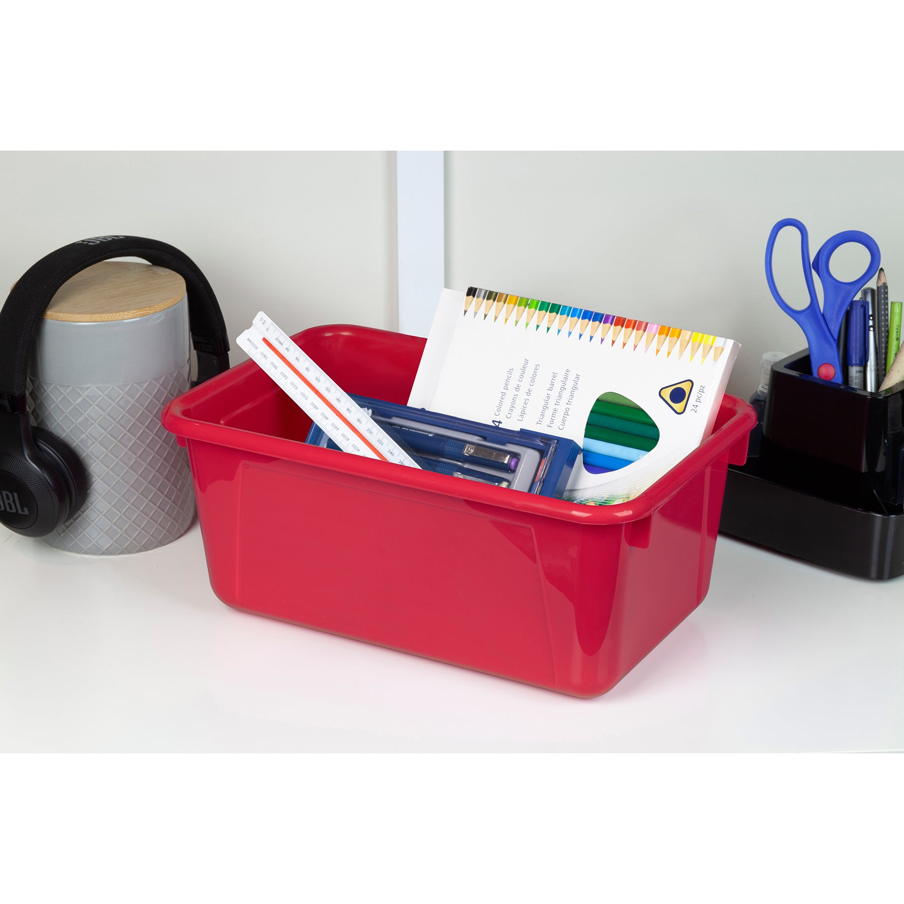 Small Cubby Bin, Red