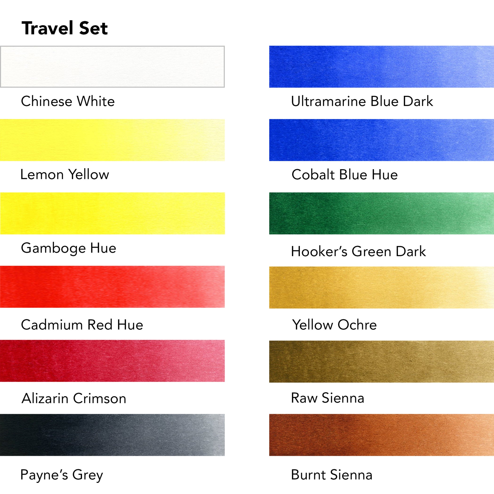 Aquafine Watercolor Paint Half Pan Travel Set, Assorted Colors, 12 Pieces
