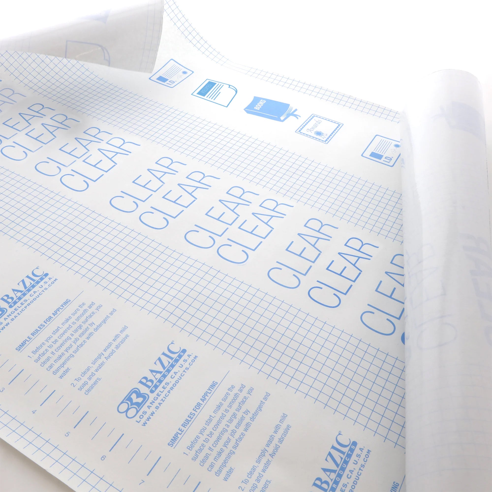 Clear Self Adhesive Book Cover, 17.5" x 60"