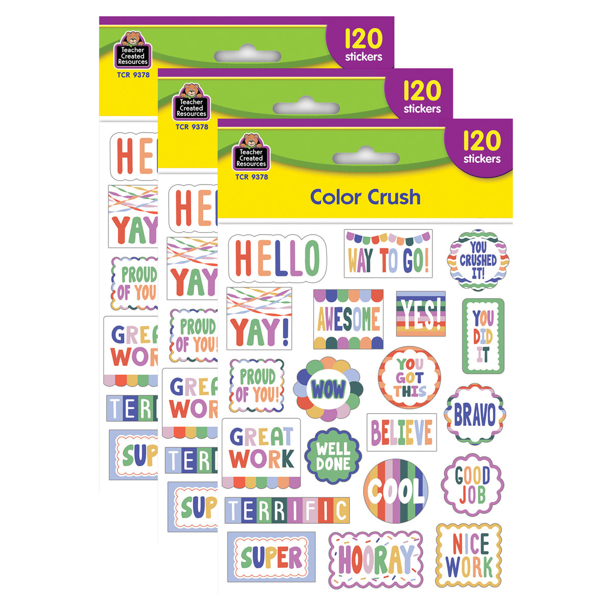 (3 PK) COLOR CRUSH STICKERS