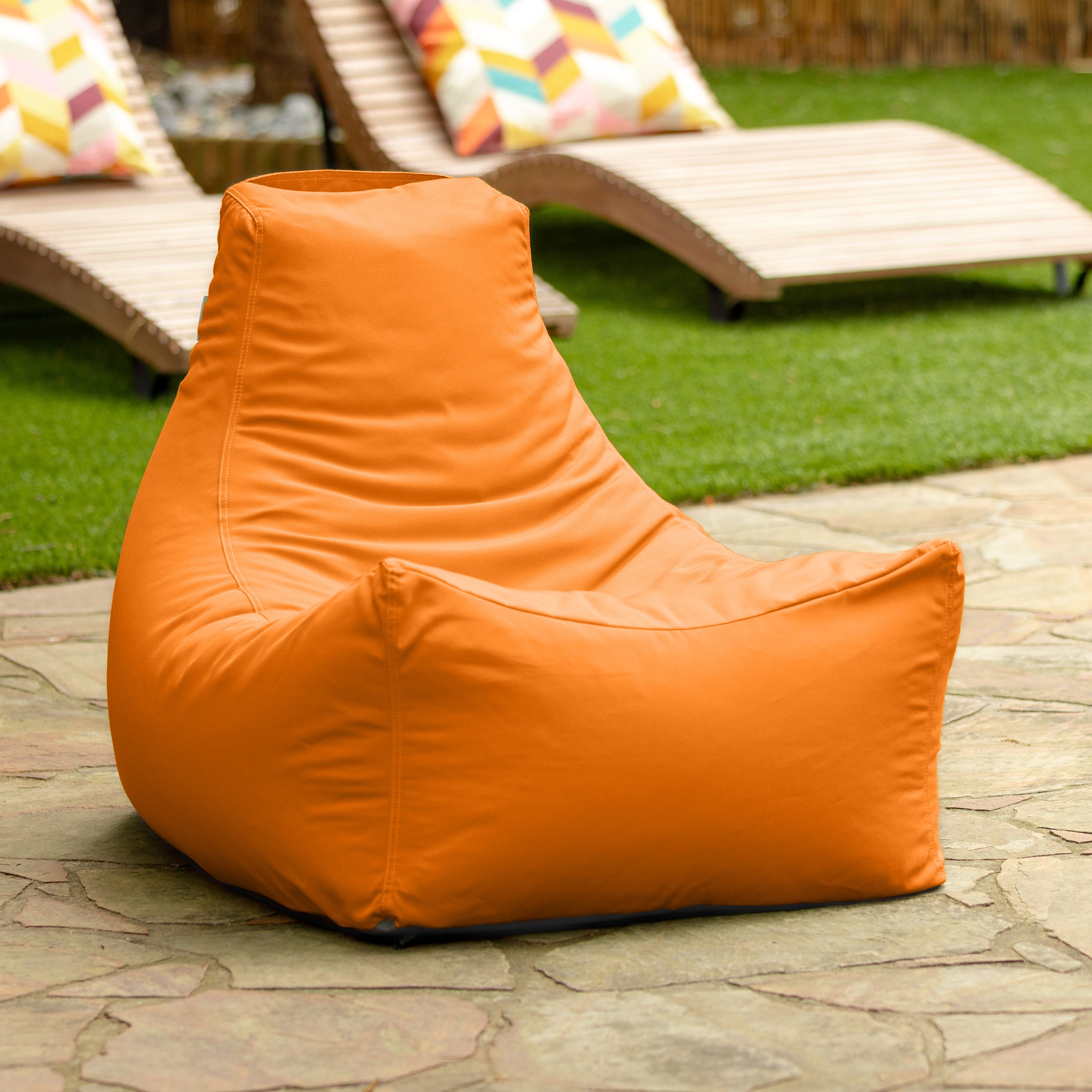 Jaxx Juniper Outdoor Bean Bag Patio Chair & Poolside Lounge, Tangerine