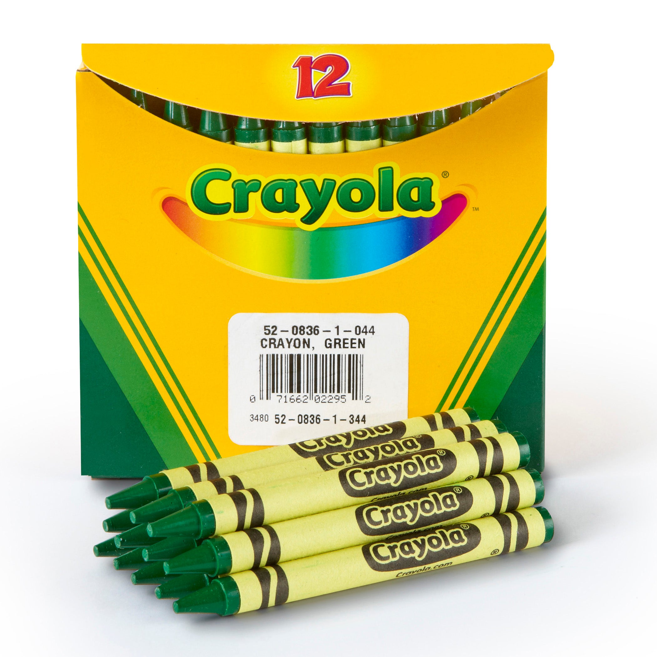Bulk Crayons, Green, Regular Size, 12 Count