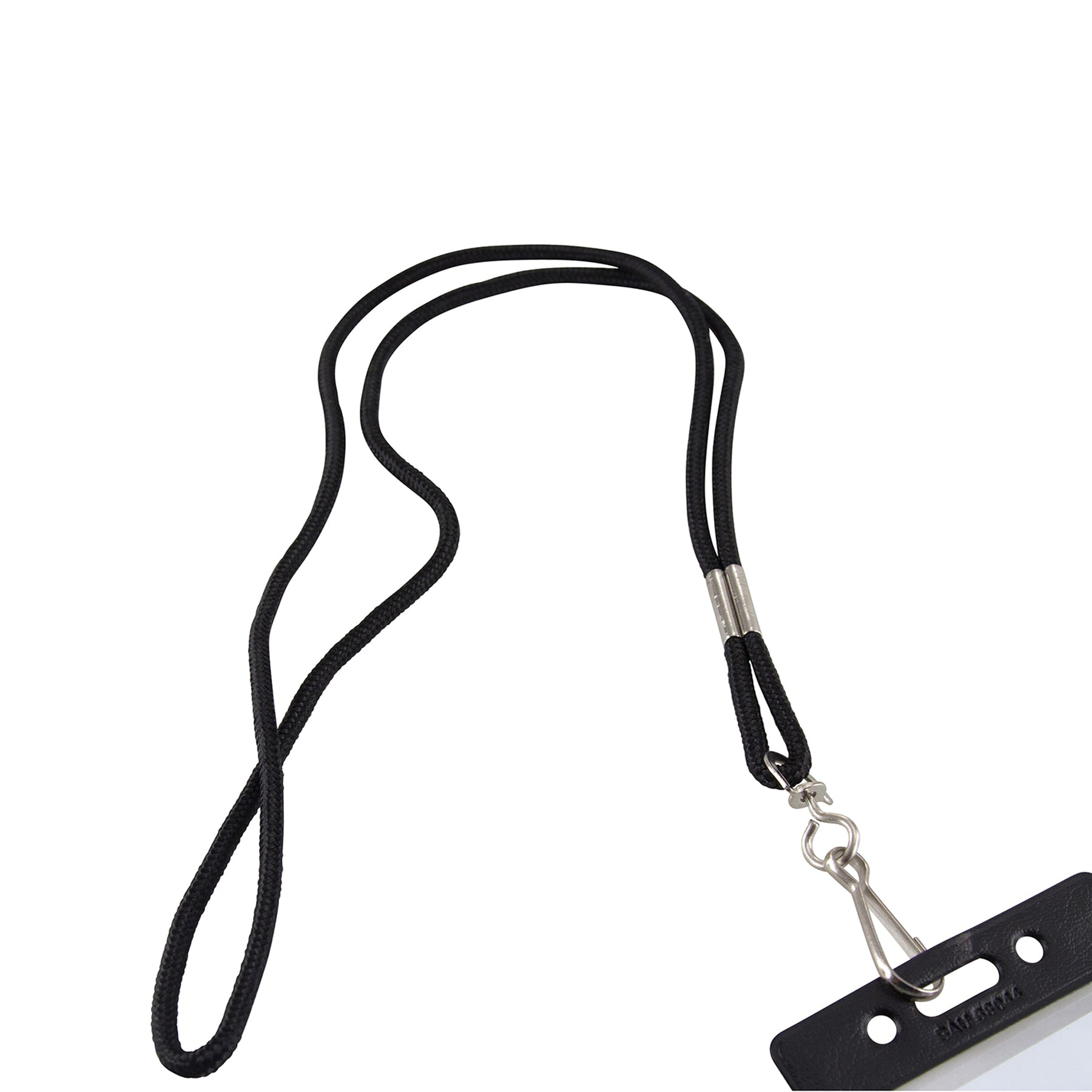 Standard Lanyard, Rope Style, J Hook, Black, Pack of 12