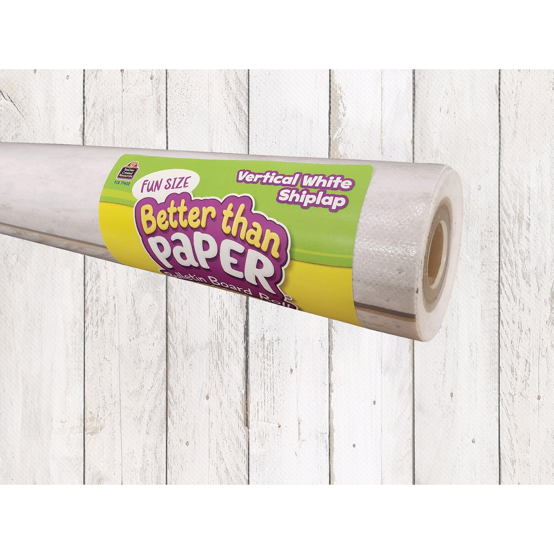 Fun Size Better Than Paper® Bulletin Board Roll, 18" x 12', Vertical White Shiplap