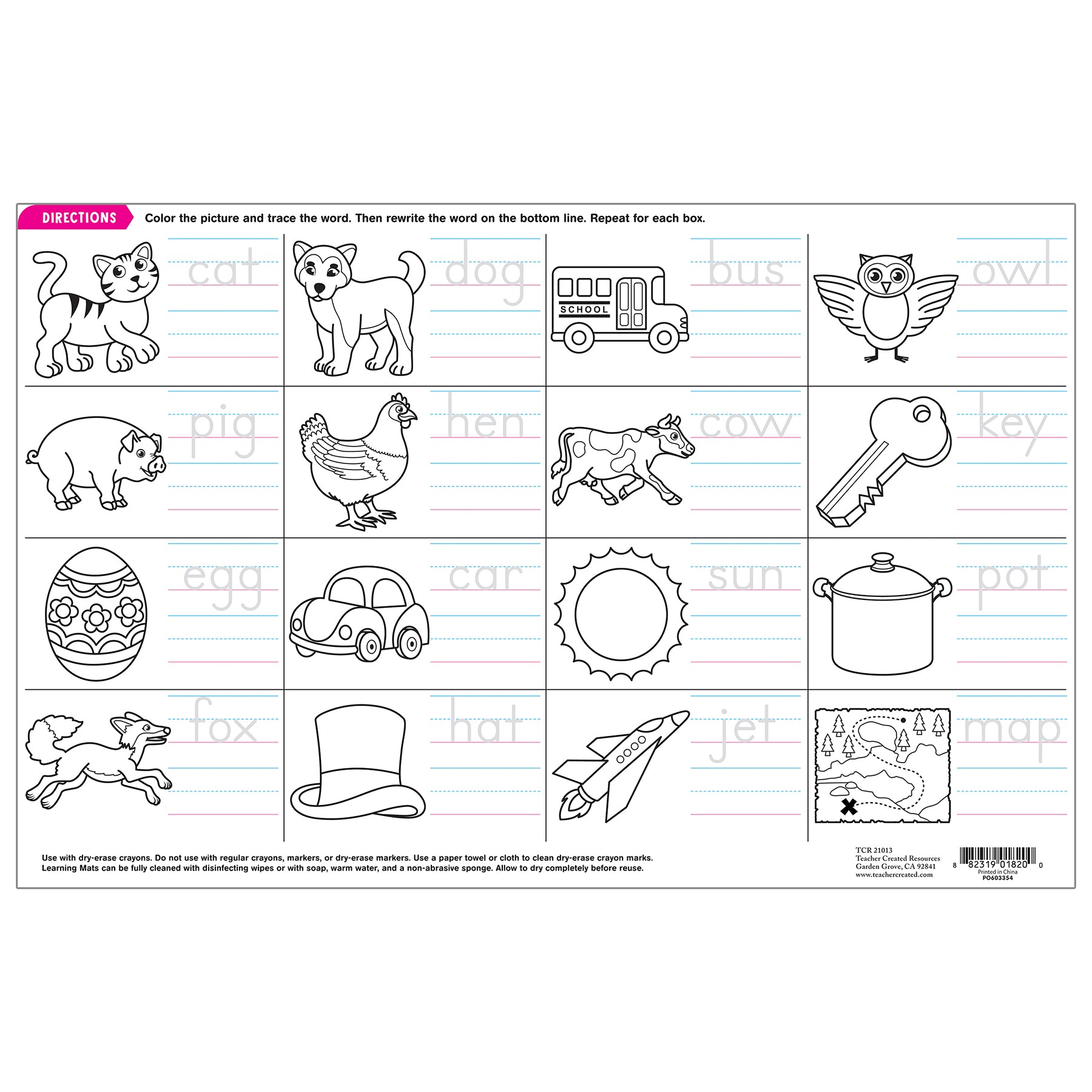 Printing Practice Learning Mat
