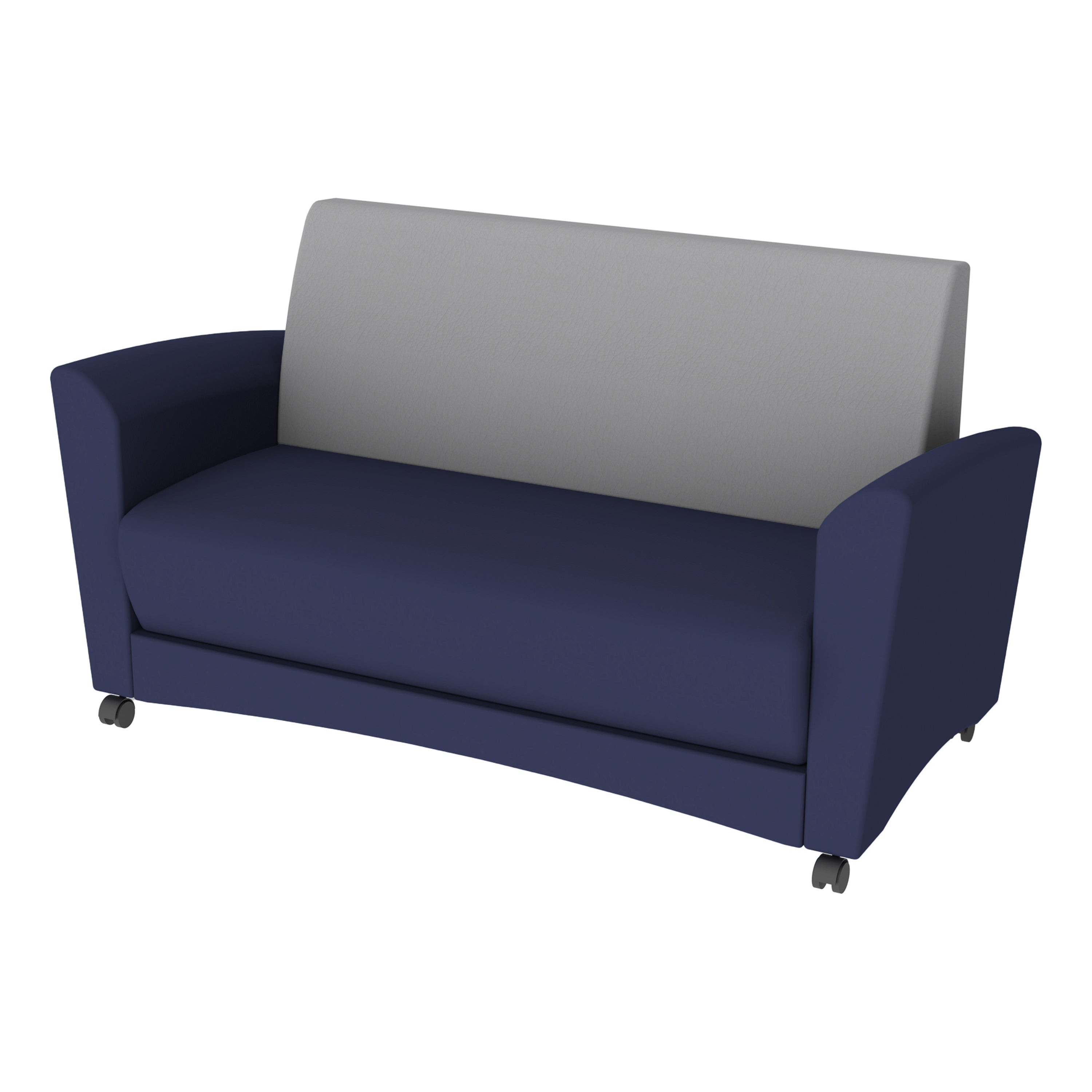 Pro Series Upholstered Mobile Common Area Sofa - Navy/Gray