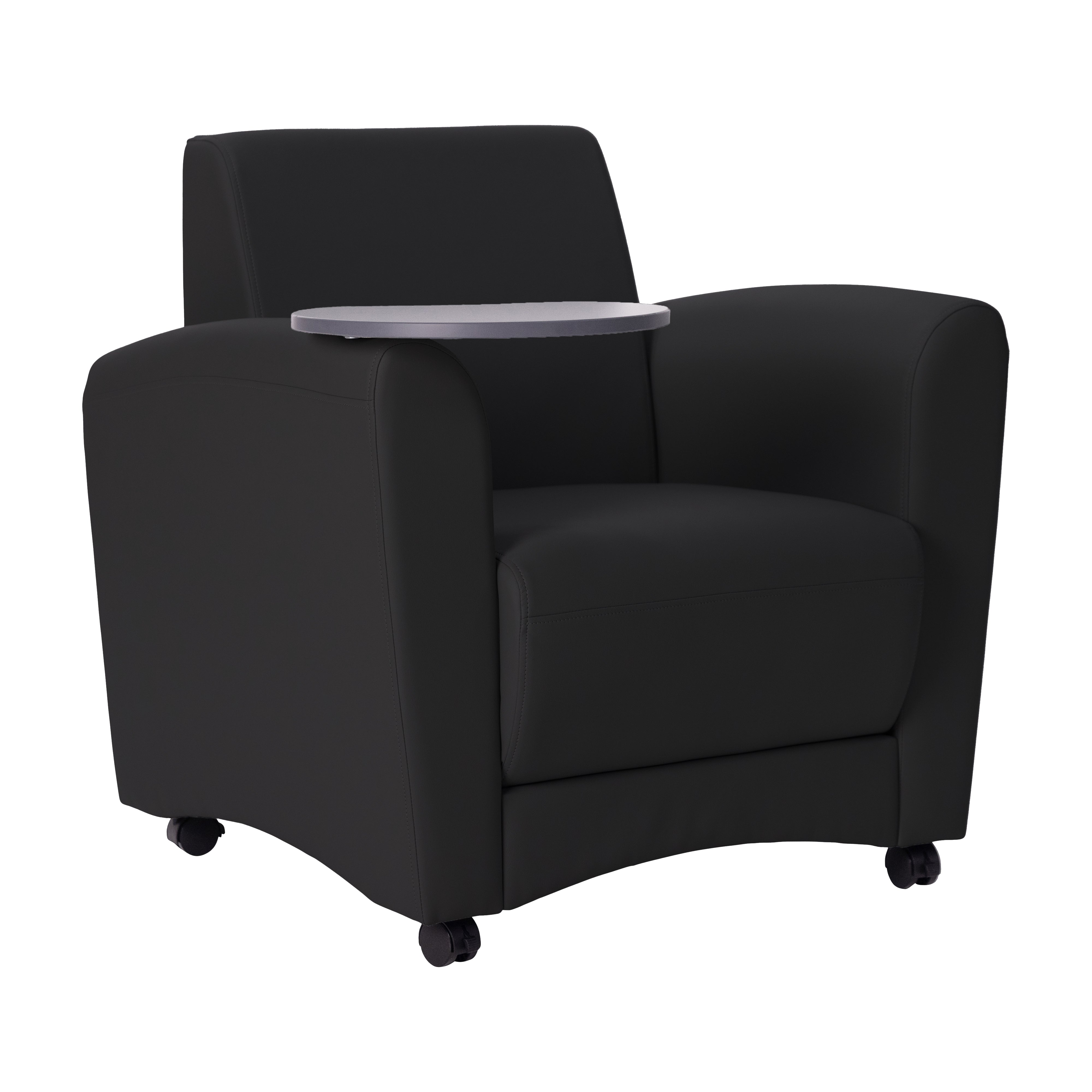 Pro Series Upholstered Common Area Chair with Tablet - Black/Cosmic Strandz