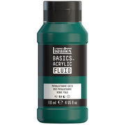 LQ BASICS Acrylic Fluid 118ml Bottle -  Phthalocyanine Green
