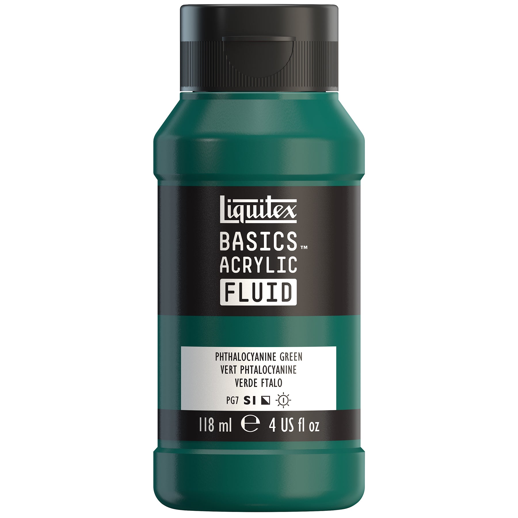 LQ BASICS Acrylic Fluid 118ml Bottle -  Phthalocyanine Green