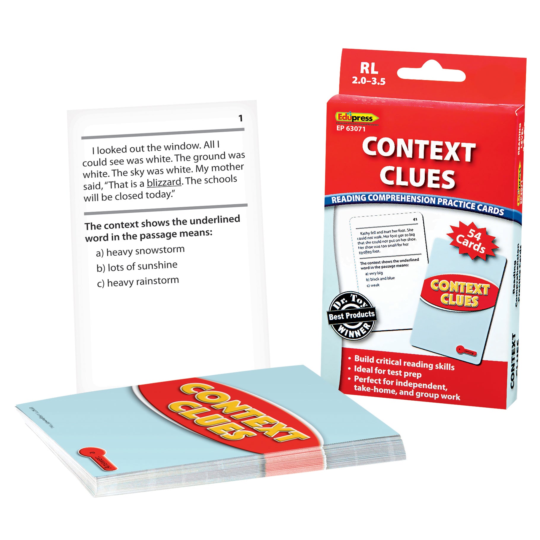 Context Clues Practice Cards, Levels 2.0-3.5