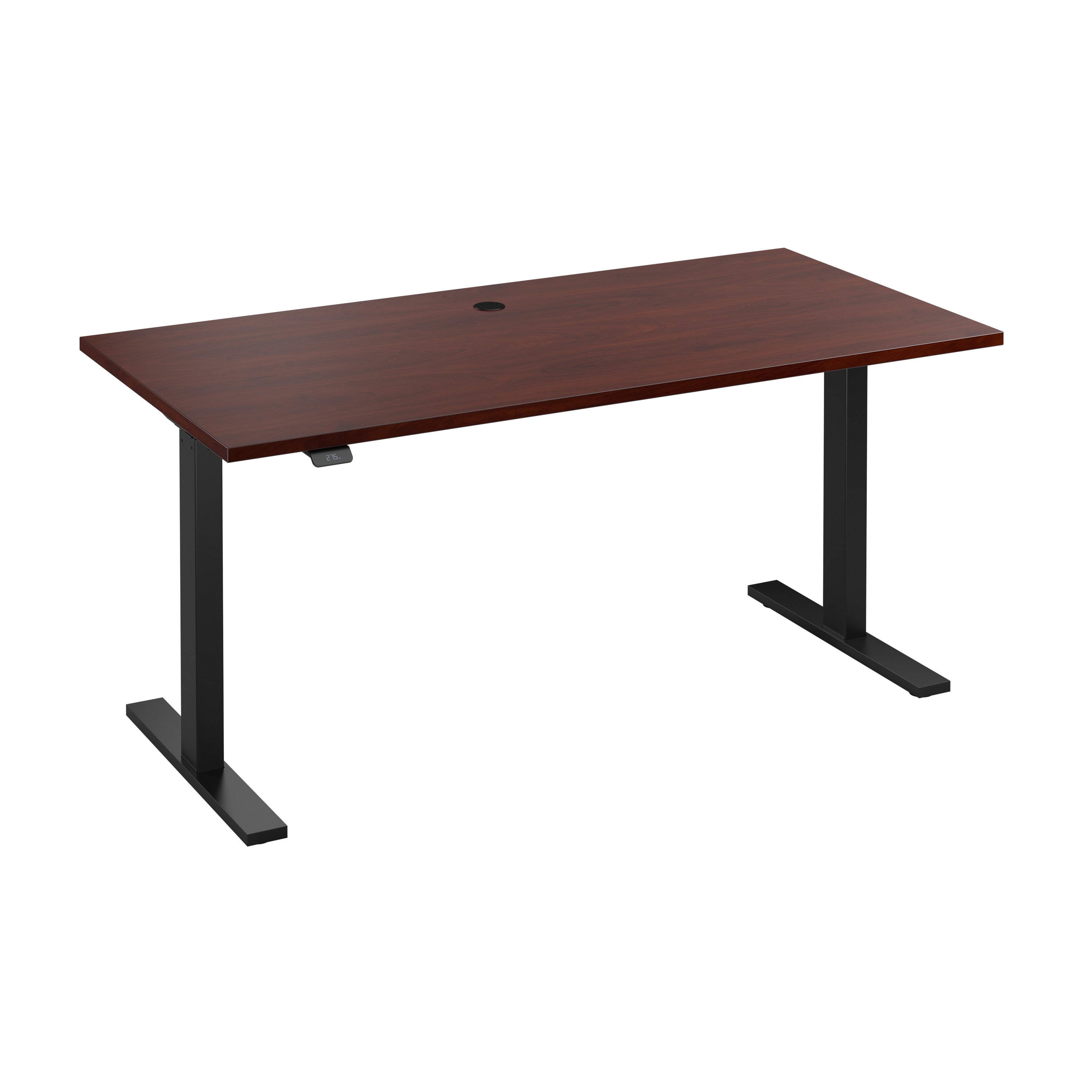 Bush Business Furniture Move 60 Series 60W x 30D Electric Height Adjustable Standing Desk in Hansen Cherry with Black Base - 59.45" Width x 29.37" Depth x 47.69" Height
